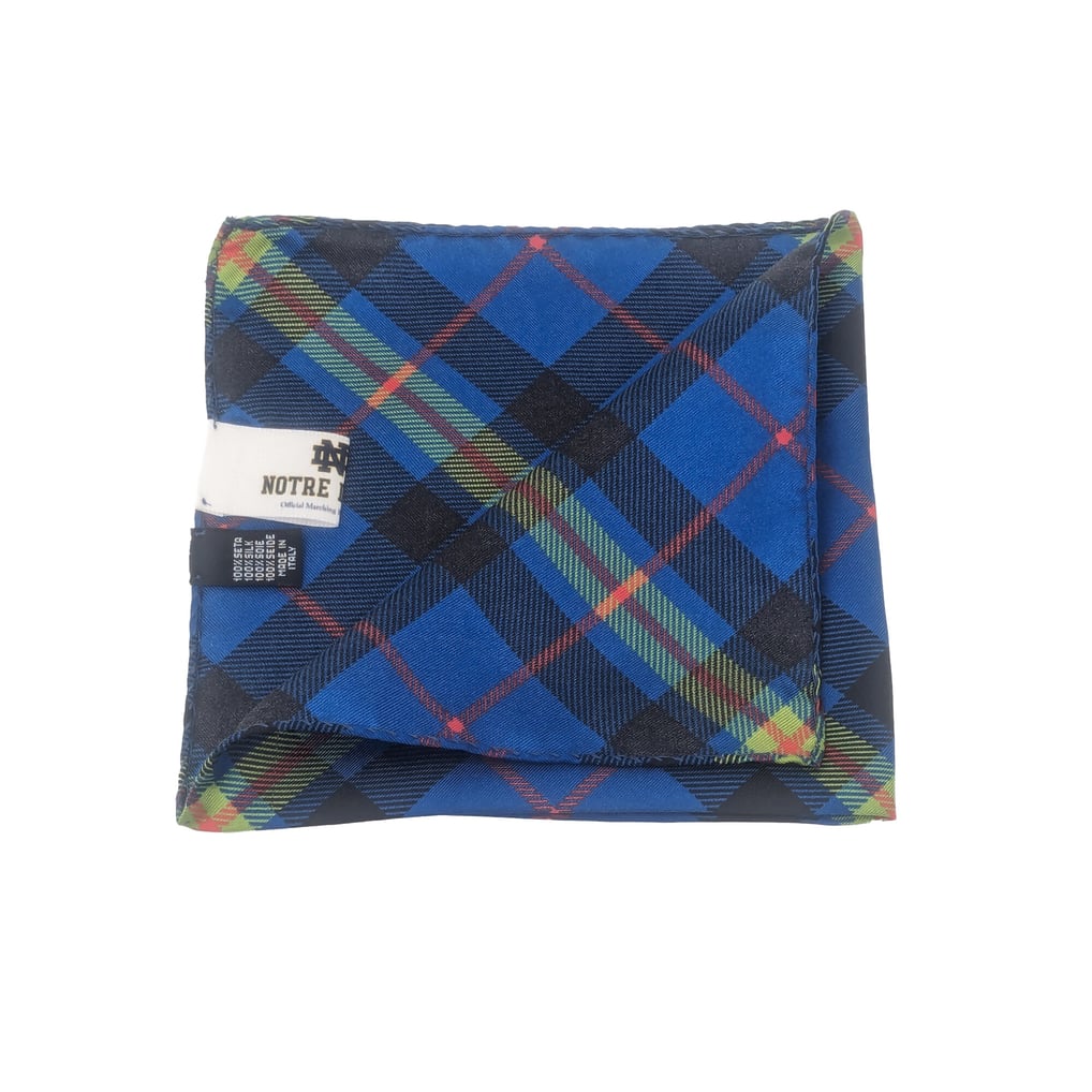 Notre Dame Fighting Irish ND Tartan Silk Pocket Square