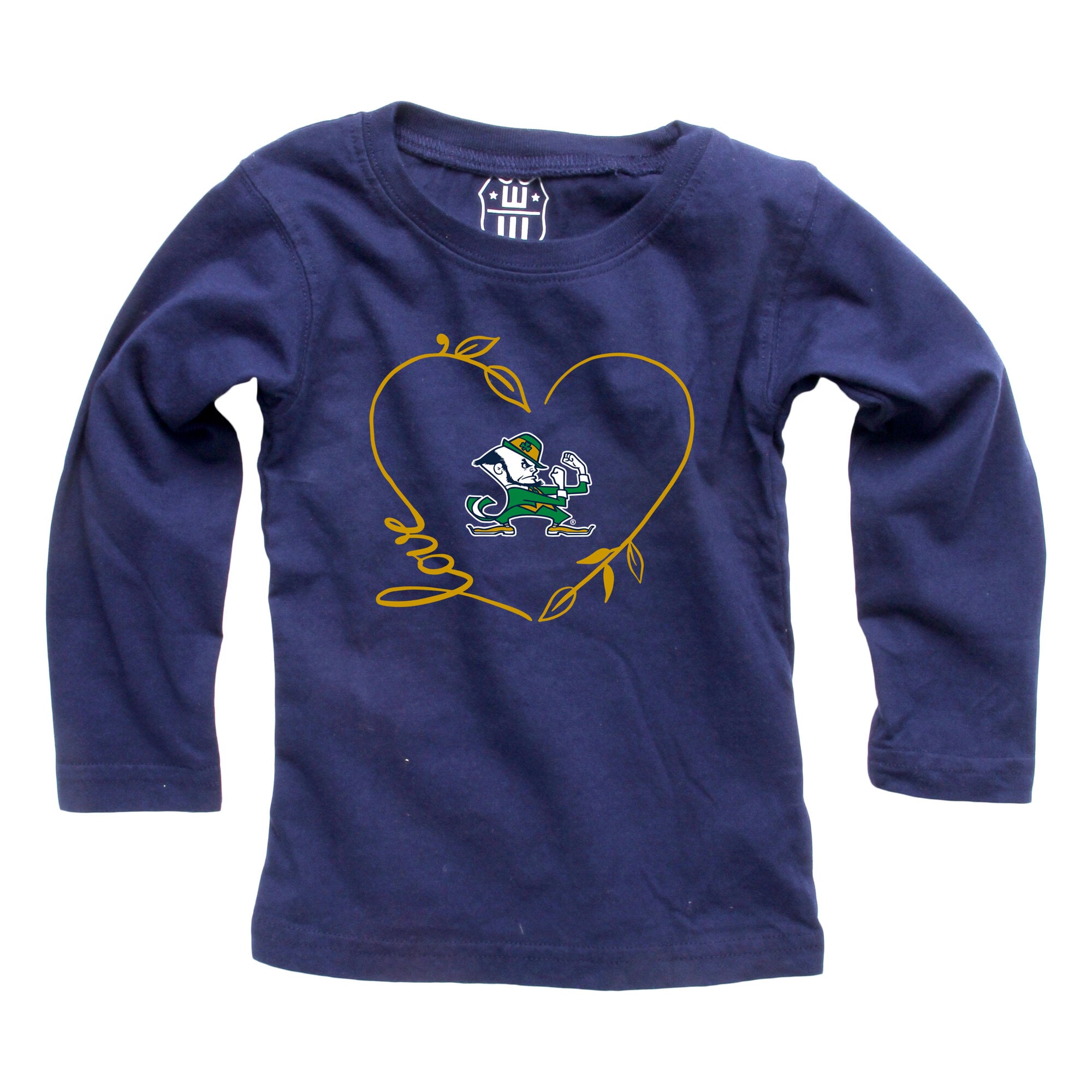 Ensemble haut à manches longues et pantalon Wes & Willy bleu marine Notre Dame Fighting Irish pour bébé fille