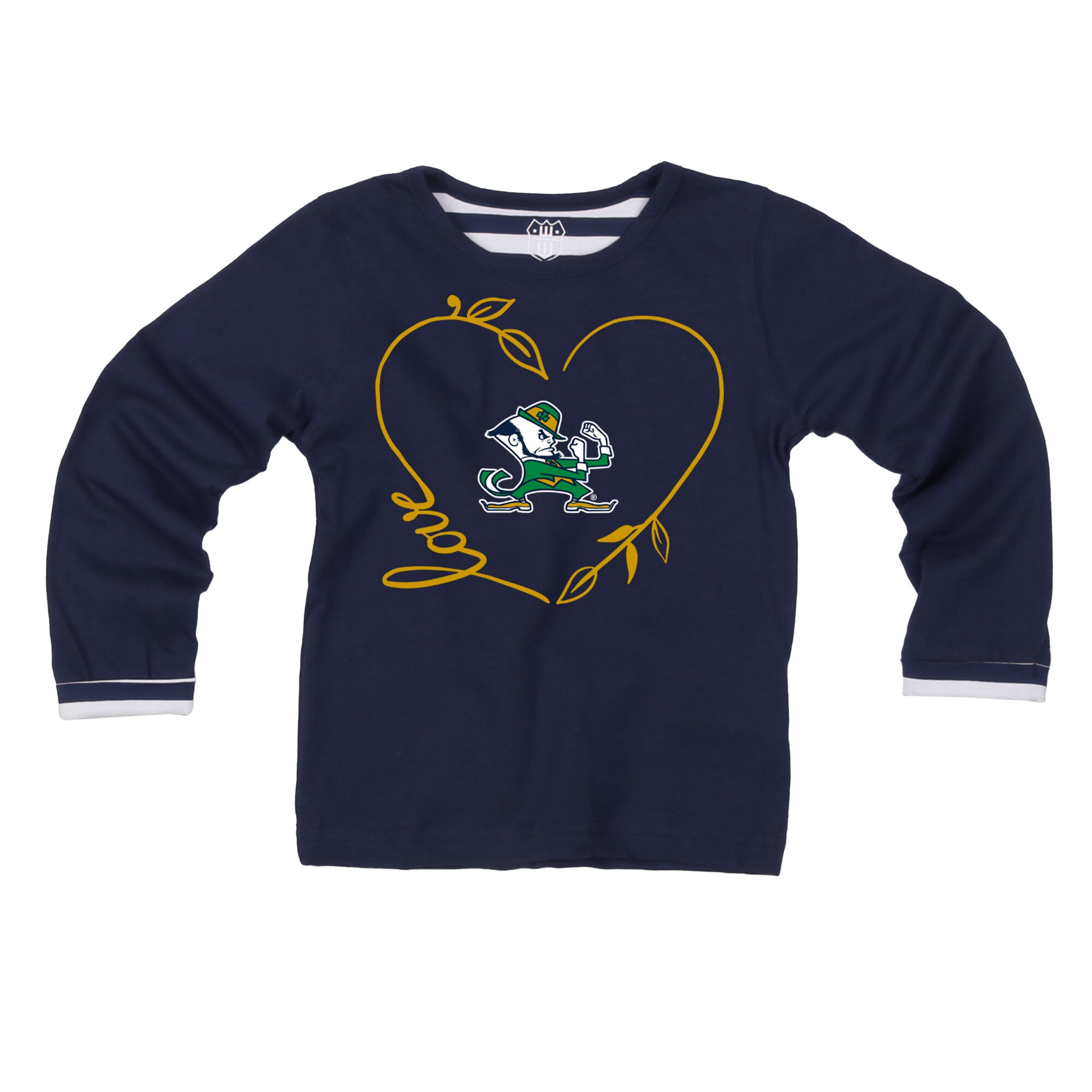 Ensemble 2 pièces pour petites filles Wes & Willy, haut à manches longues et pantalon bleu marine Notre Dame Fighting Irish