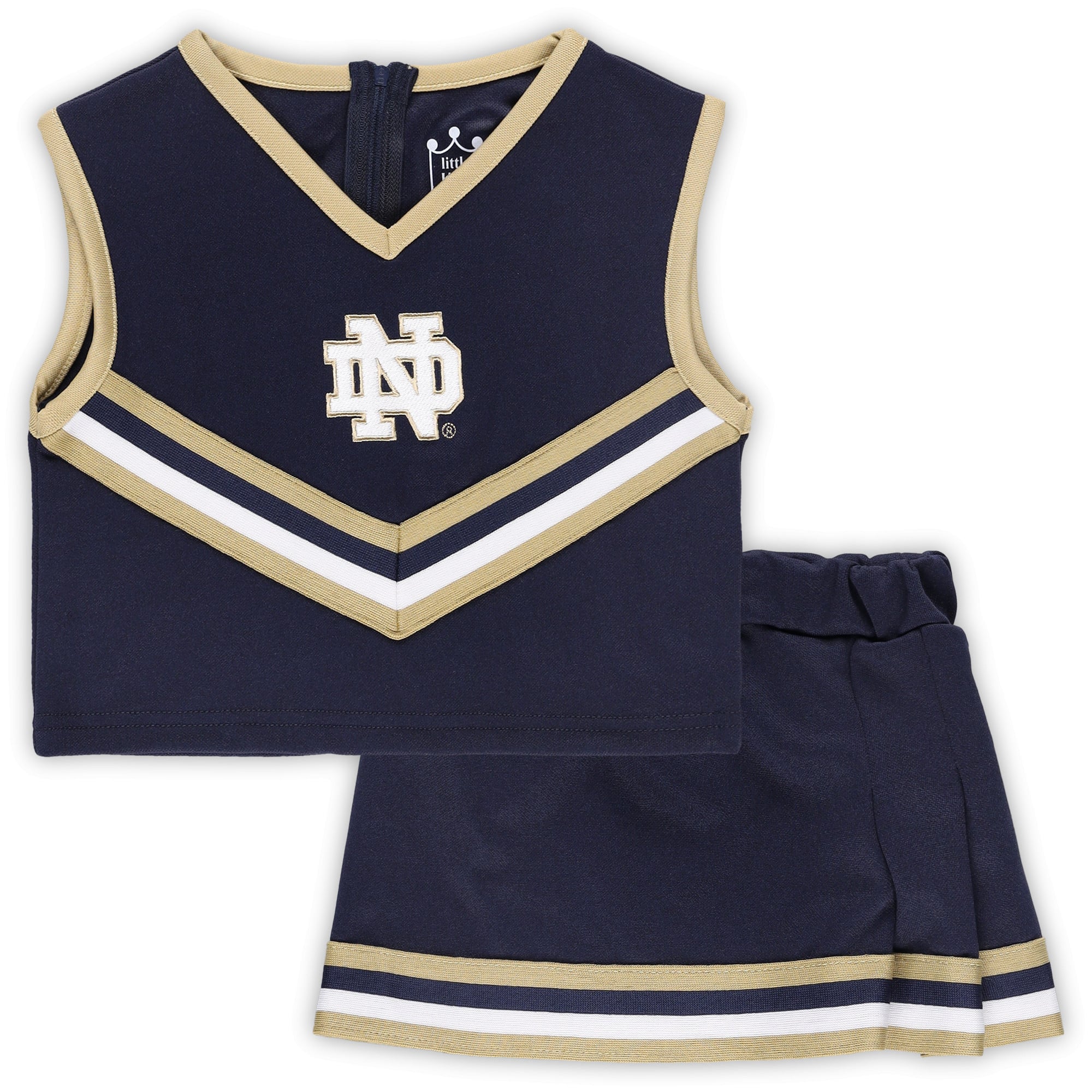Ensemble de cheerleading deux pièces Little King Navy Notre Dame Fighting Irish pour filles