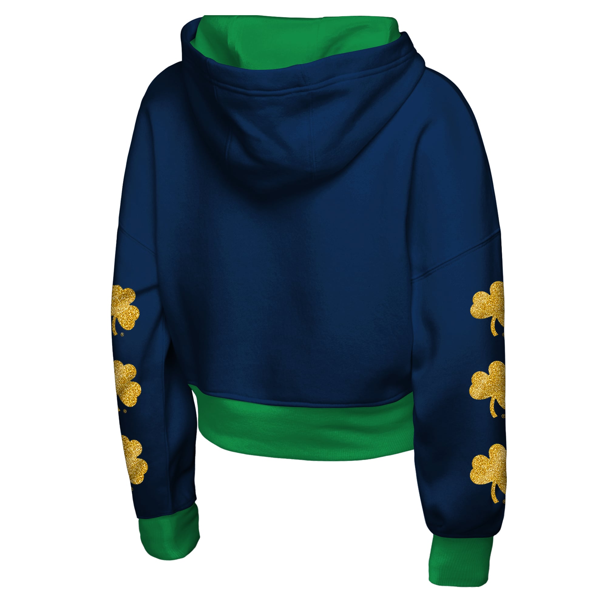 Girls Youth Outerstuff Navy Notre Dame Fighting Irish Fair Catch Poly Fleece Hoodie