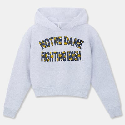 Notre Dame Fighting Irish ZooZatz Girls Youth Cropped Hoodie - Gray