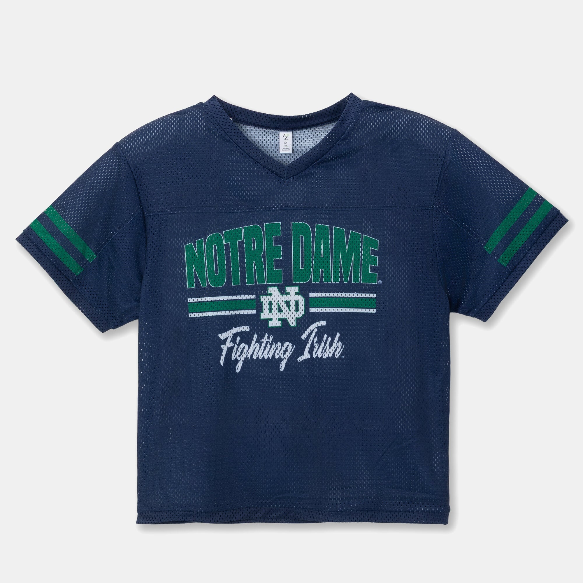 Girls Youth ZooZatz Navy Notre Dame Fighting Irish Mesh Jersey T-Shirt