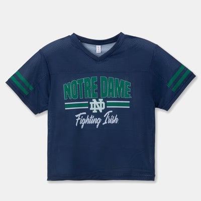 Notre Dame Fighting Irish ZooZatz Girls Youth Mesh Jersey T-Shirt - Navy