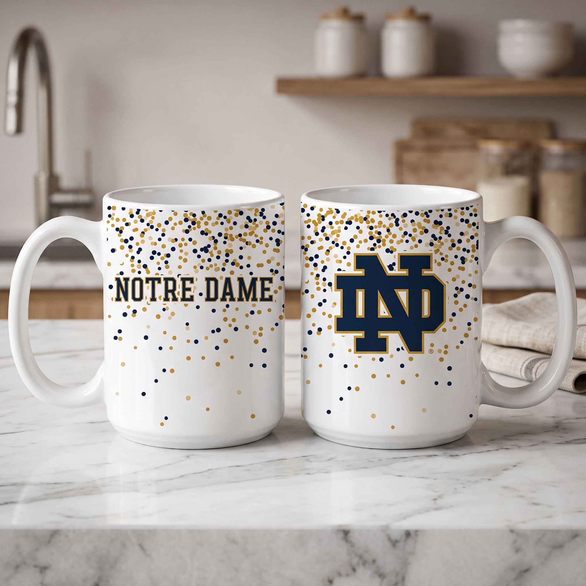 Mug à confettis Indigo Falls Notre Dame Fighting Irish - Lot de 2
