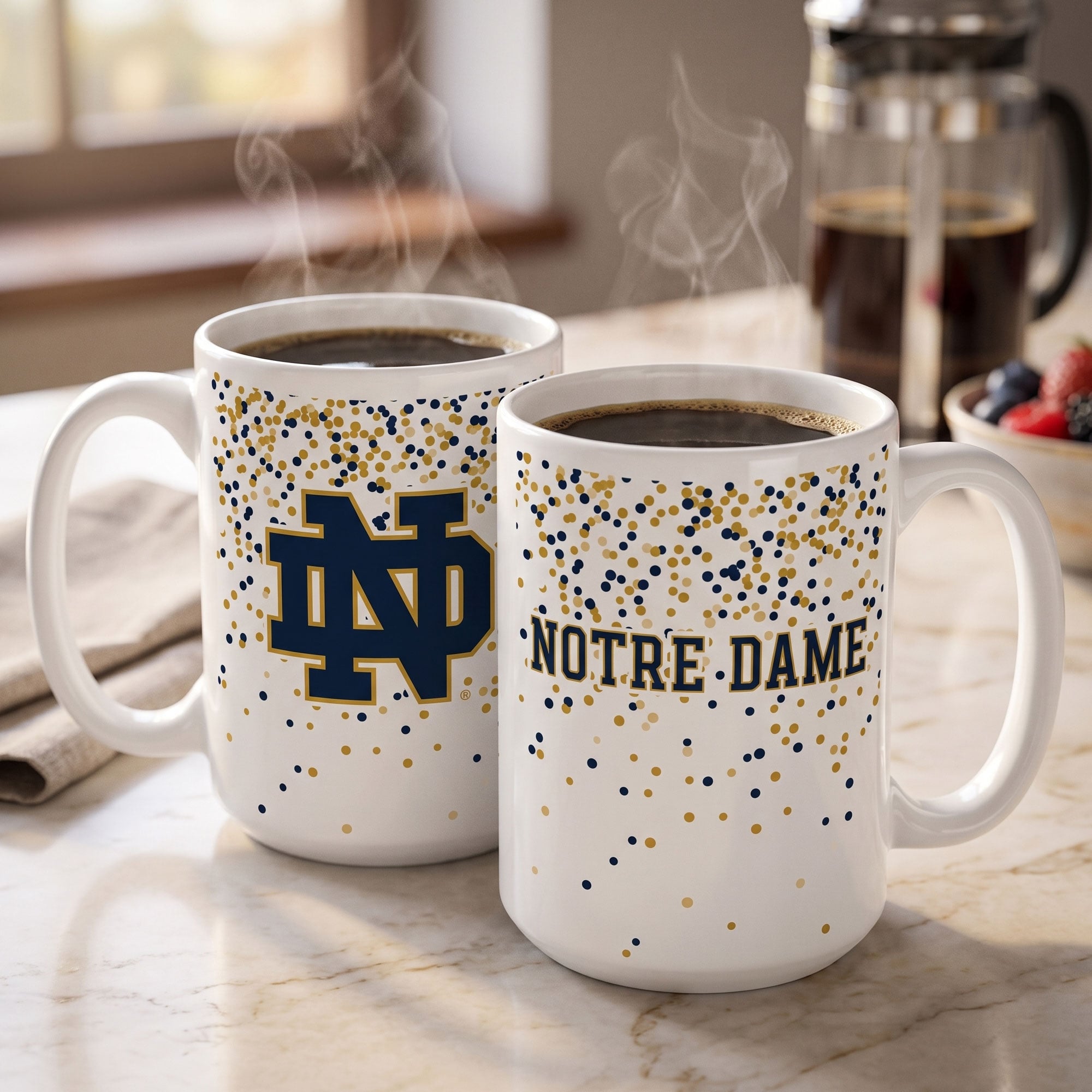 Mug à confettis Indigo Falls Notre Dame Fighting Irish - Lot de 2
