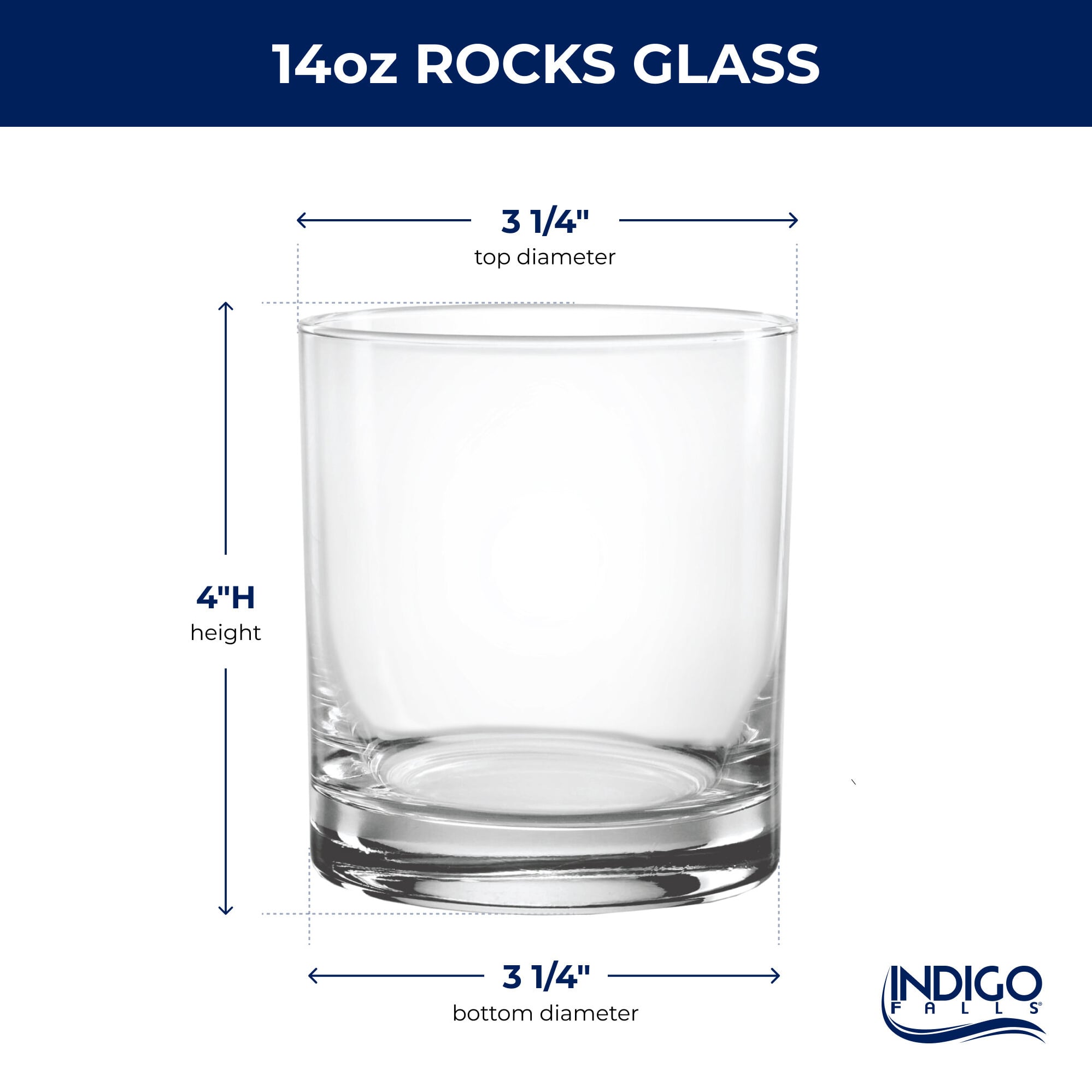 Coffret de 4 verres à whisky de collection Indigo Falls Notre Dame Fighting Irish