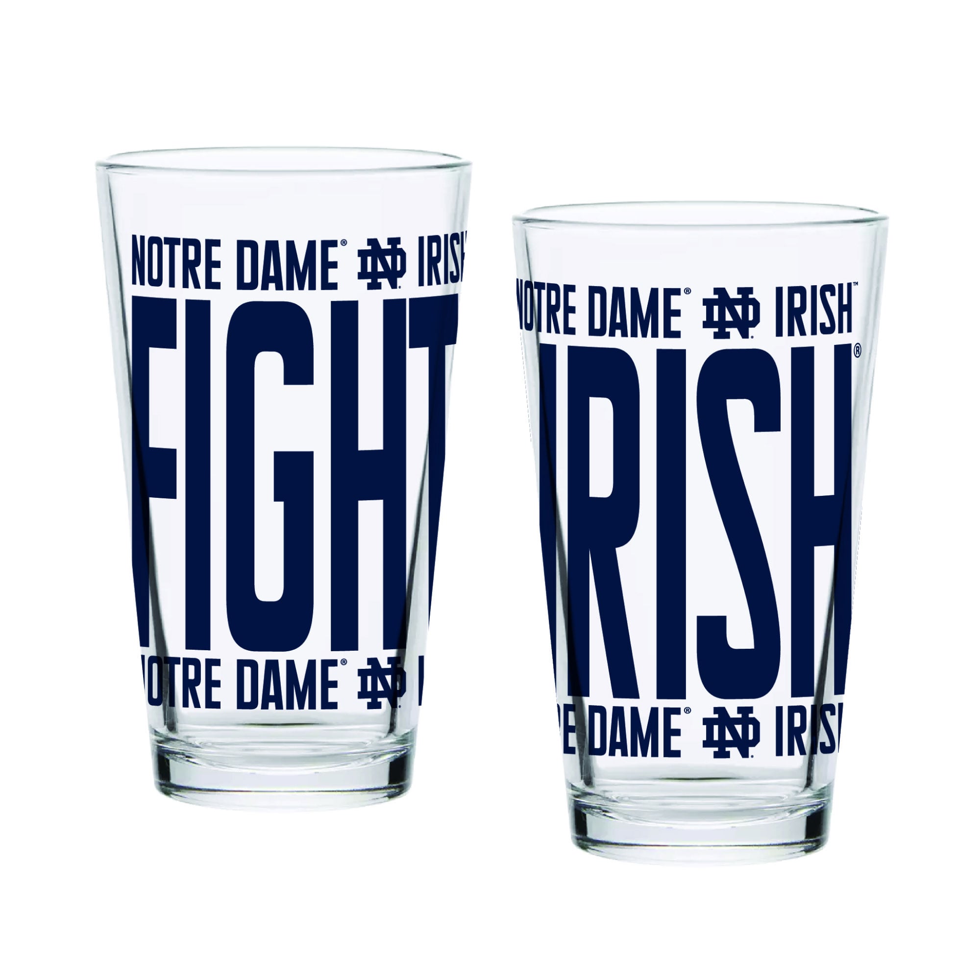 Ensemble de 2 verres à bière surélevés Indigo Falls Notre Dame Fighting Irish