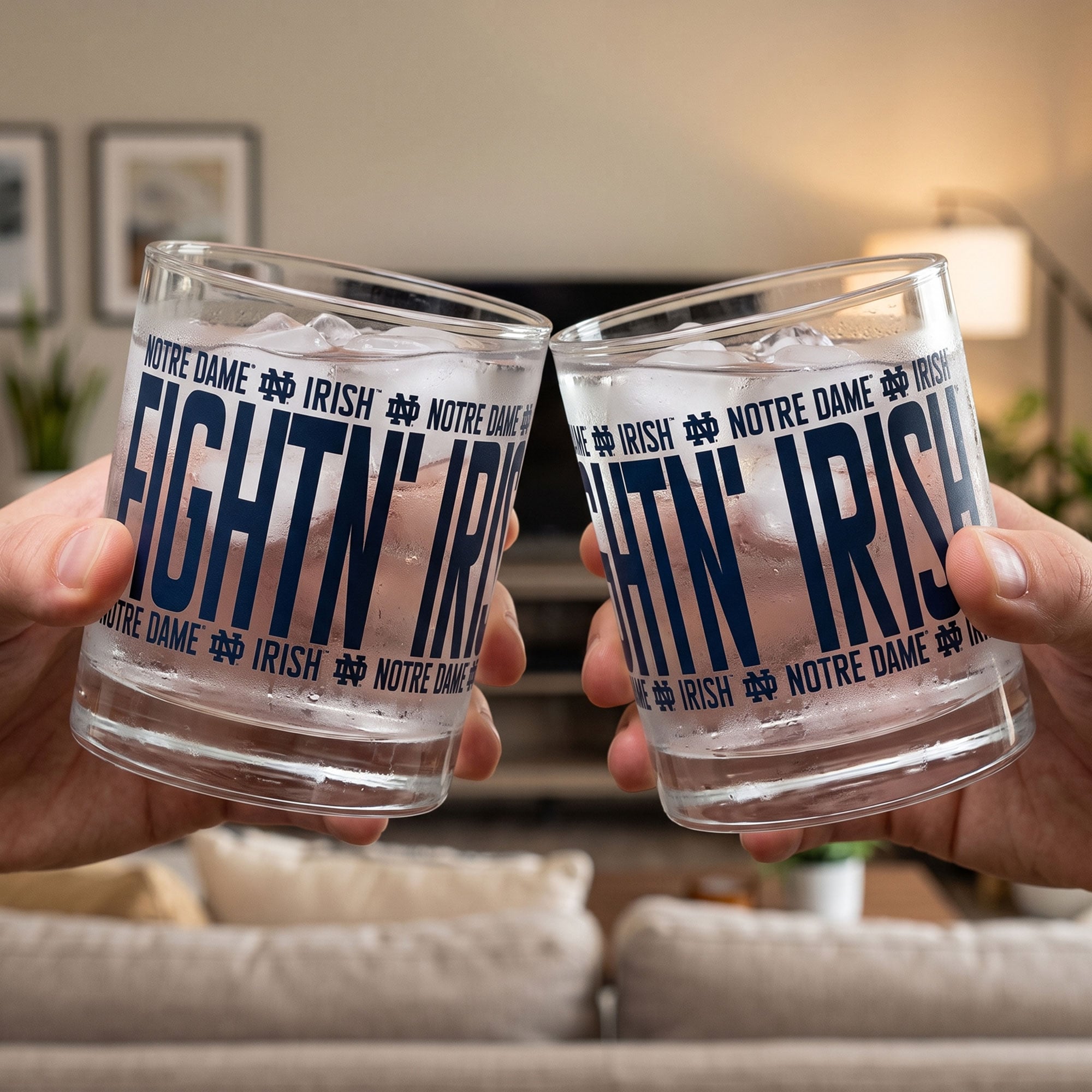Verres à whisky surélevés Indigo Falls Notre Dame Fighting Irish - Lot de 2