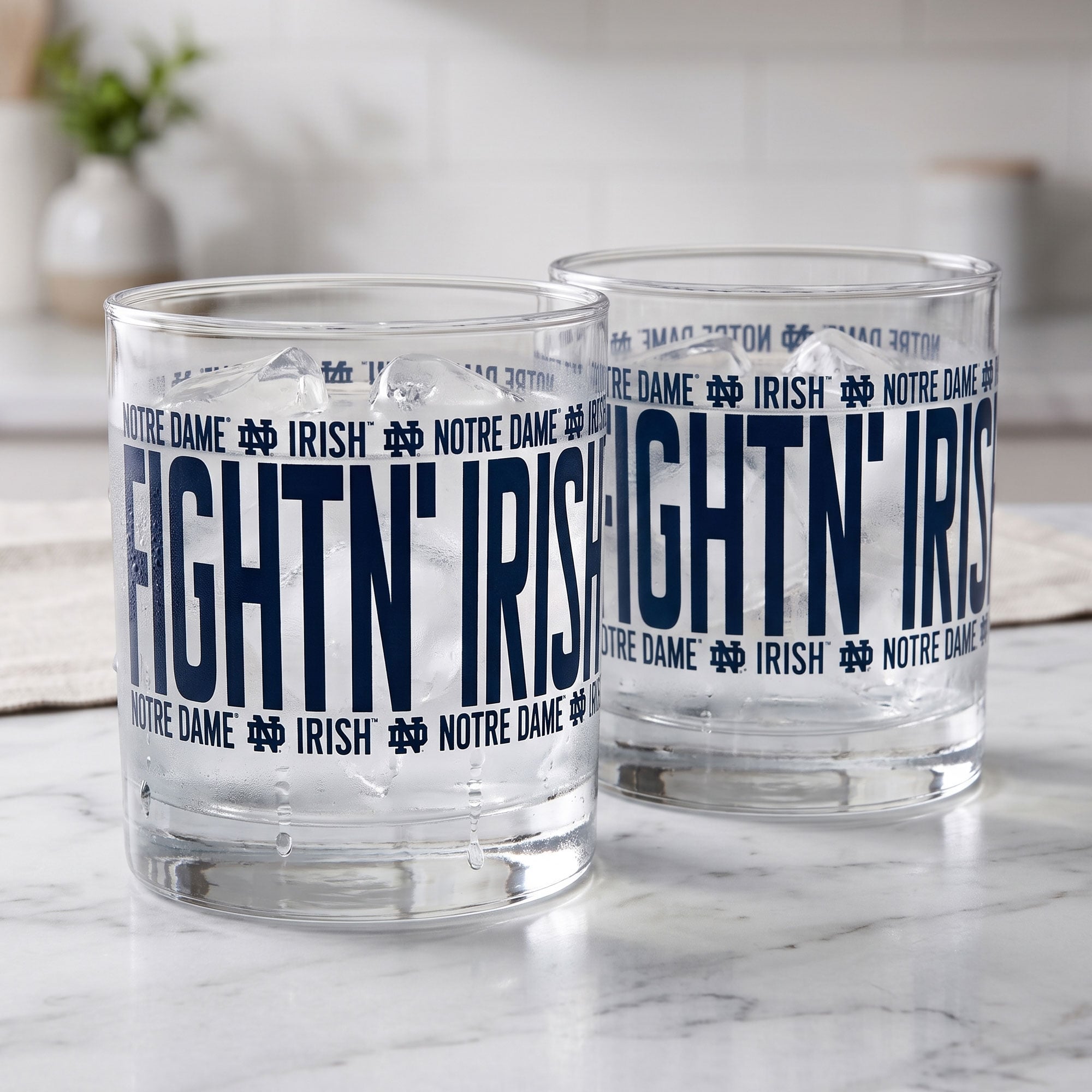 Verres à whisky surélevés Indigo Falls Notre Dame Fighting Irish - Lot de 2