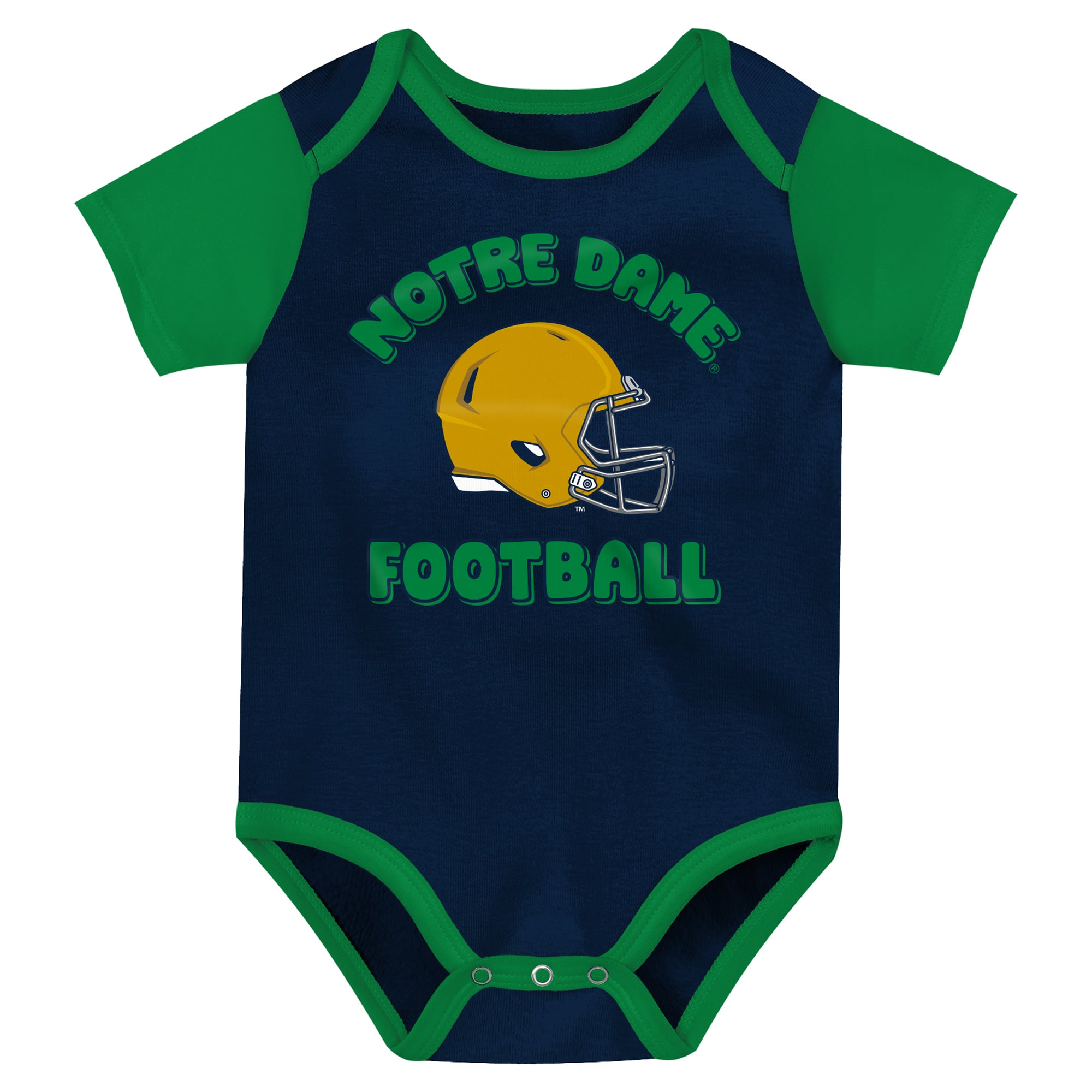 Infant Outerstuff Navy/Green/Gray Notre Dame Fighting Irish Star Player Three-Piece Bodysuit Set