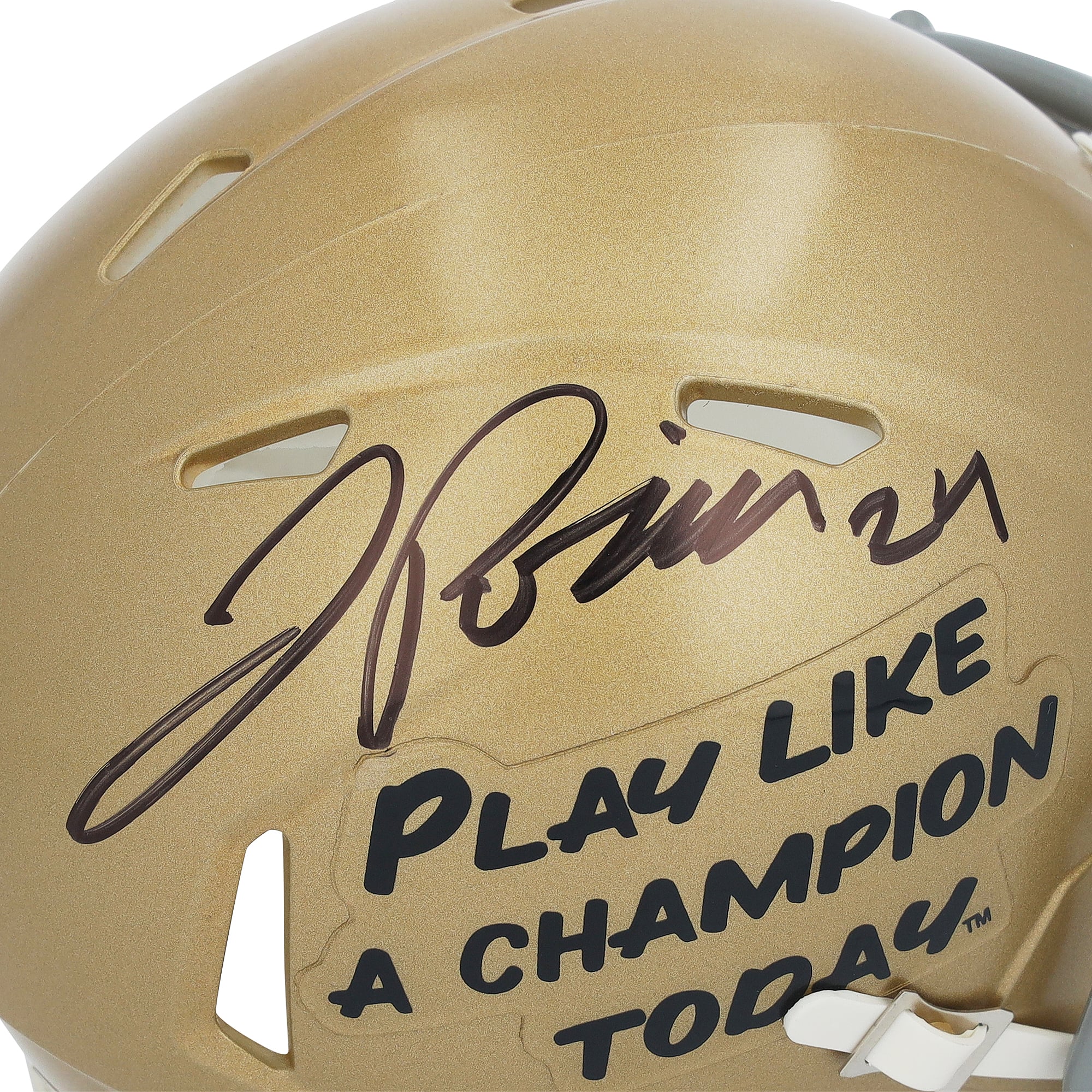 Jadarian Price Notre Dame Fighting Irish Autographed Riddell Play Like A Champion Today Speed Mini Helmet