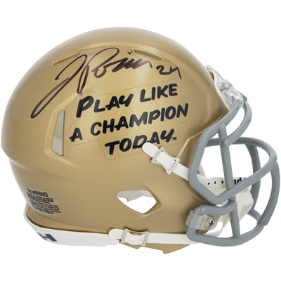Jadarian Price Notre Dame Fighting Irish Autographed Fanatics Authentic Riddell Play Like A Champion Today Speed Mini Helmet