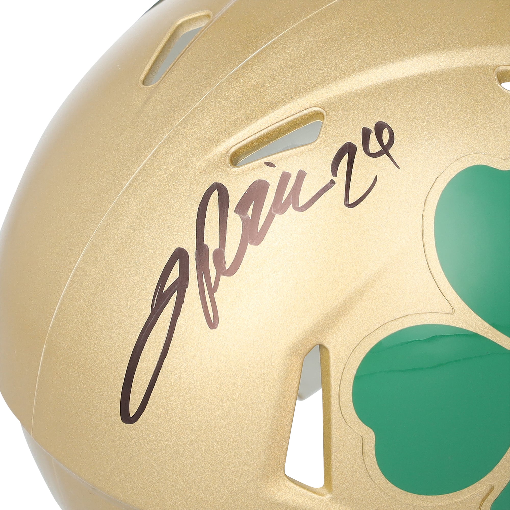 Casque Riddell Shamrock Speed ​​Mini autographié par Jadarian Price, Notre Dame Fighting Irish