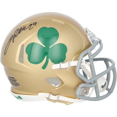 Jadarian Price Notre Dame Fighting Irish Autographed Fanatics Authentic Riddell Shamrock Speed Mini Helmet