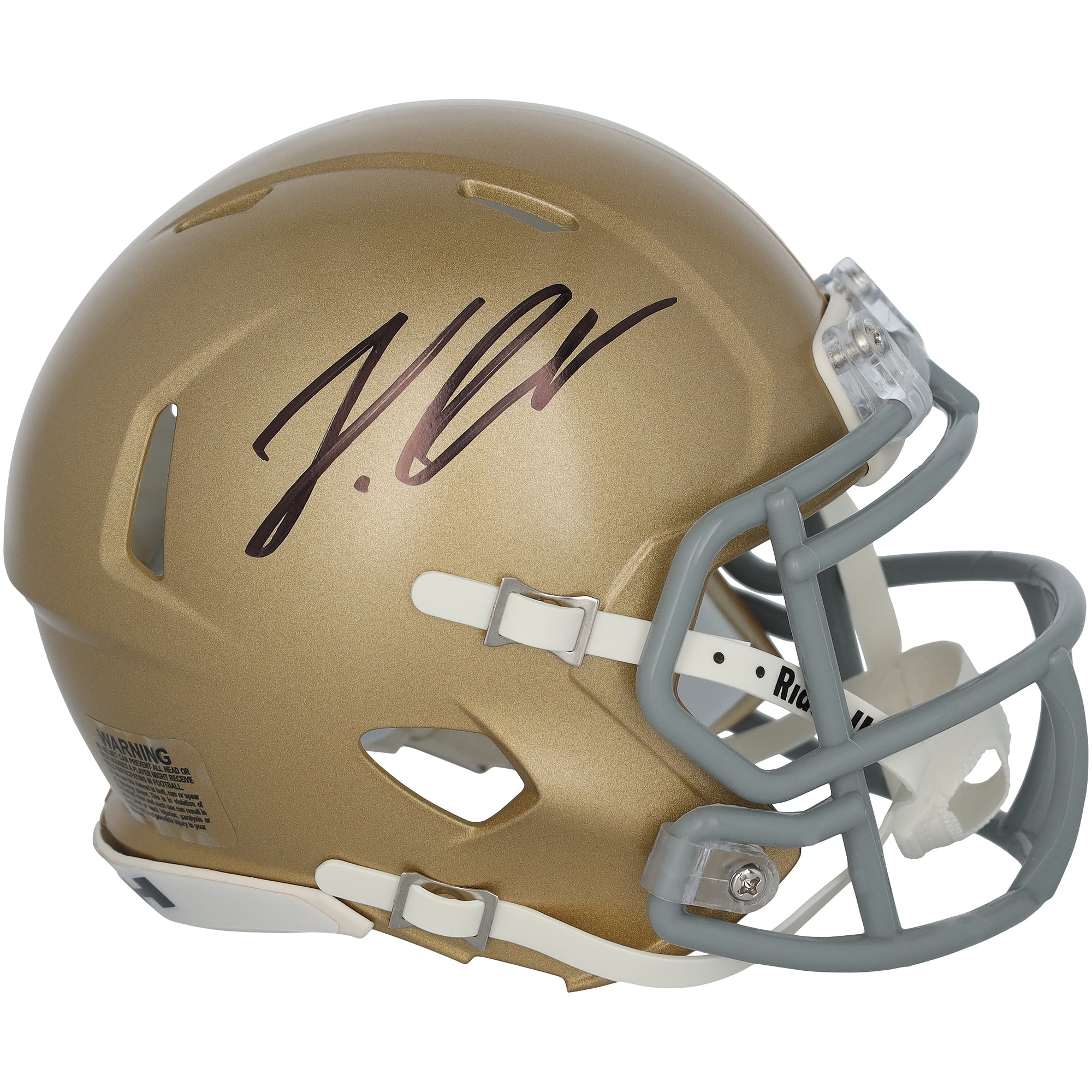 Casque Riddell Speed ​​Mini autographié par Jeremiyah Love, joueur de Notre Dame Fighting Irish