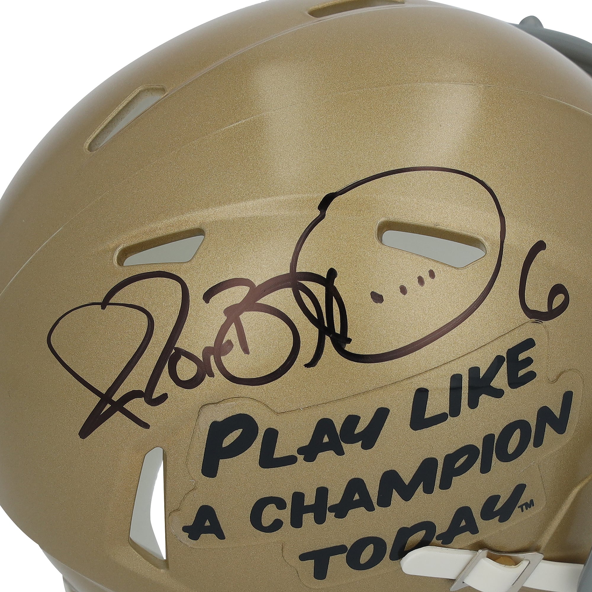 Casque Riddell PLACT Speed ​​Mini autographié par Jerome Bettis, joueur de Notre Dame Fighting Irish