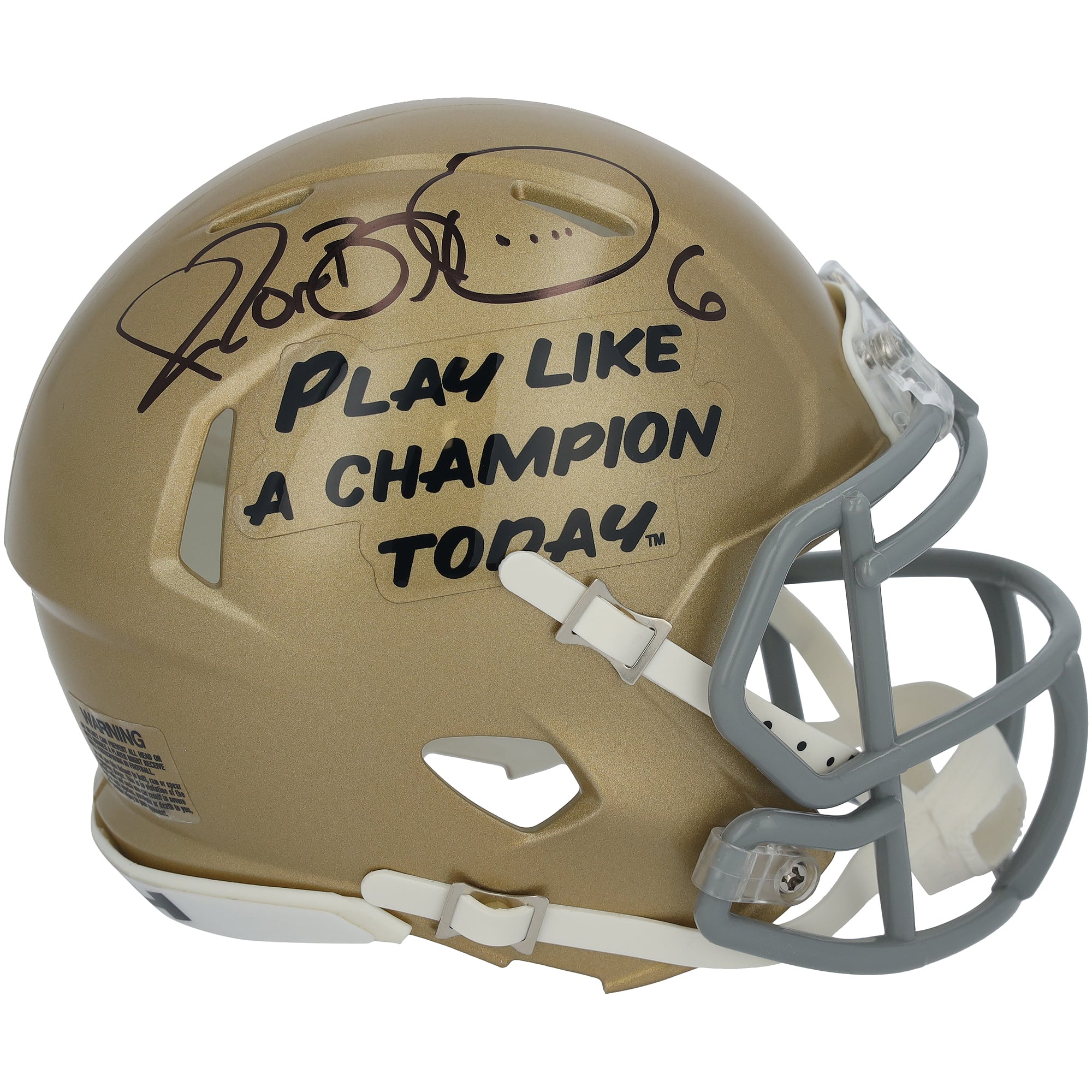 Casque Riddell PLACT Speed ​​Mini autographié par Jerome Bettis, joueur de Notre Dame Fighting Irish