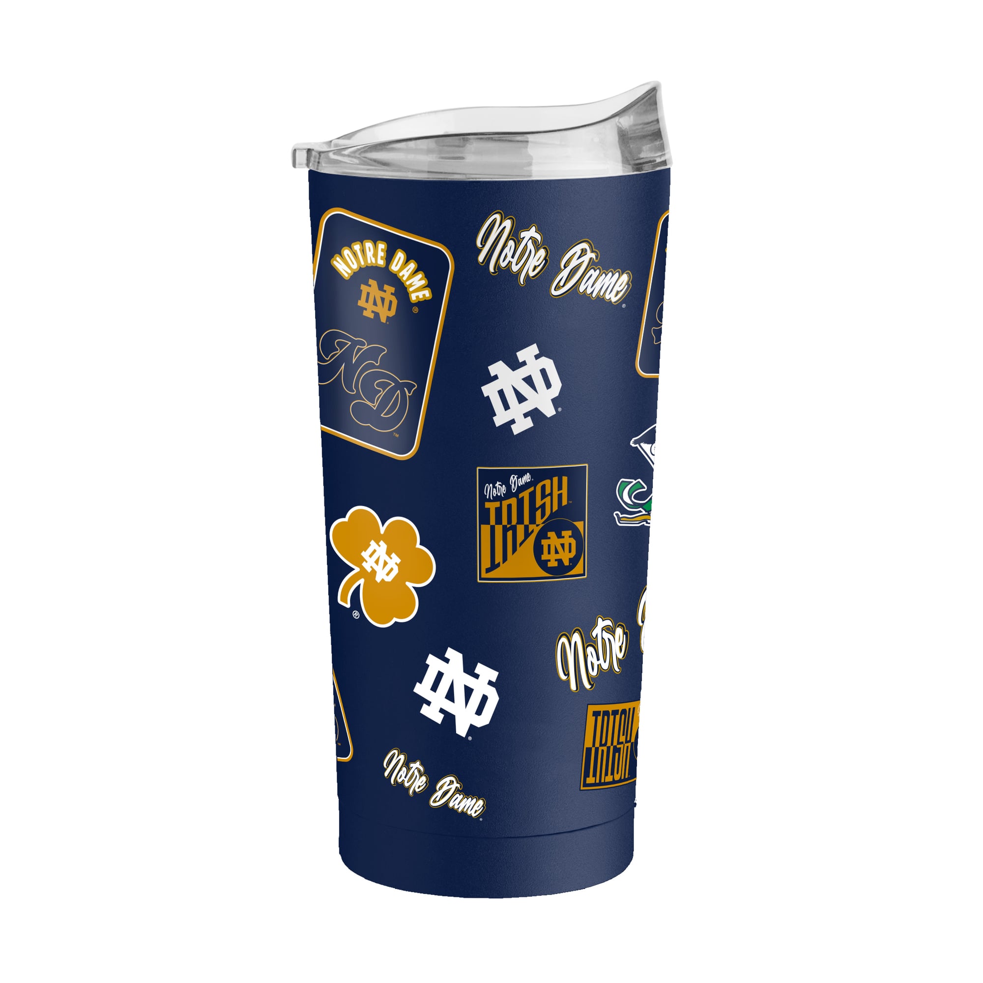 Gobelet isotherme de 59 cl (20 oz) à revêtement en poudre Dreamweave, logo Notre Dame Fighting Irish, marque Logo Brands