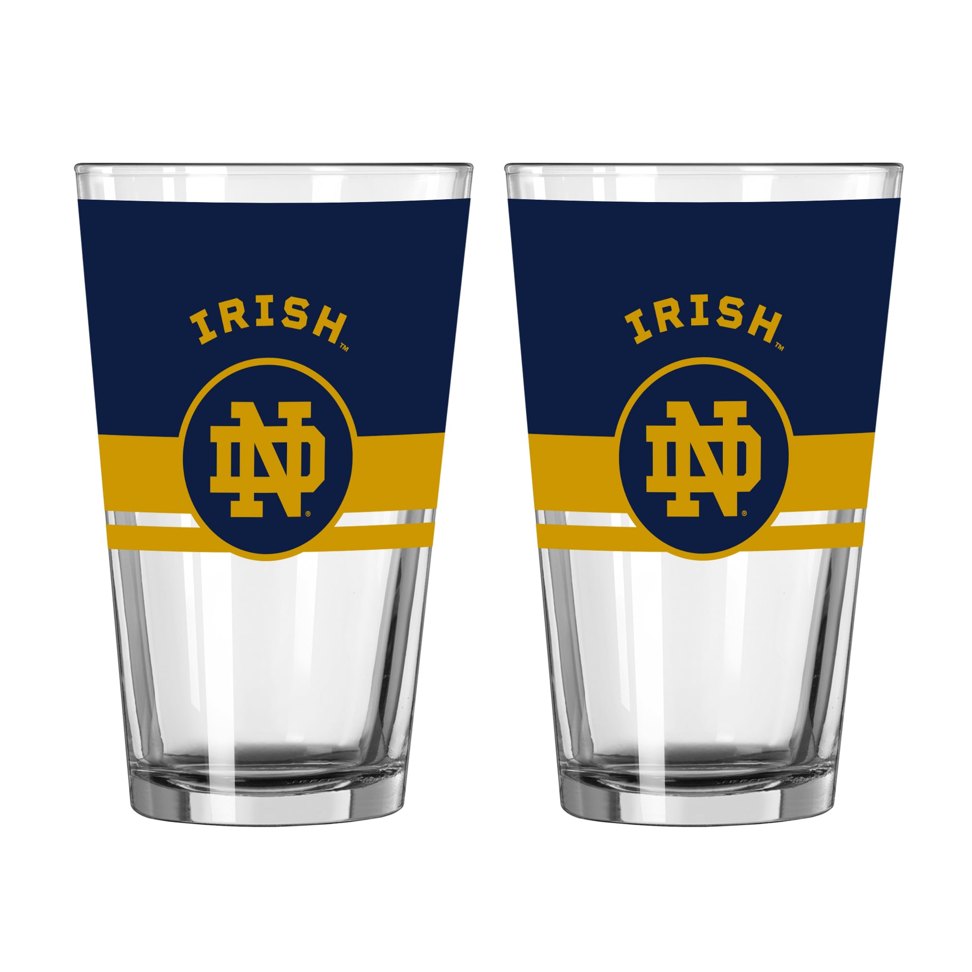 Ensemble de deux verres à bière Horizon de 473 ml (16 oz) Logo Brands Notre Dame Fighting Irish