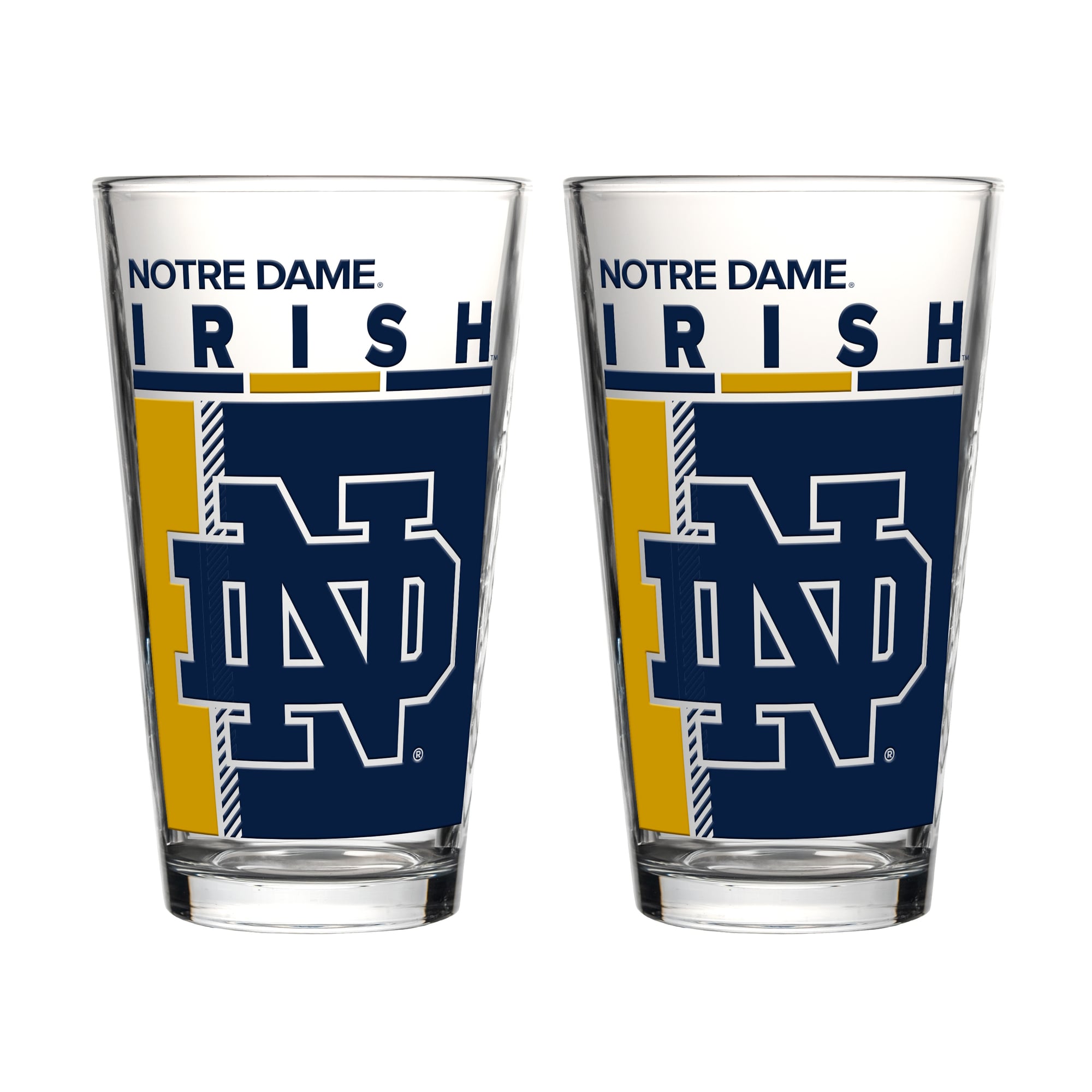 Ensemble de deux verres à bière Logo Brands Notre Dame Fighting Irish de 47 cl