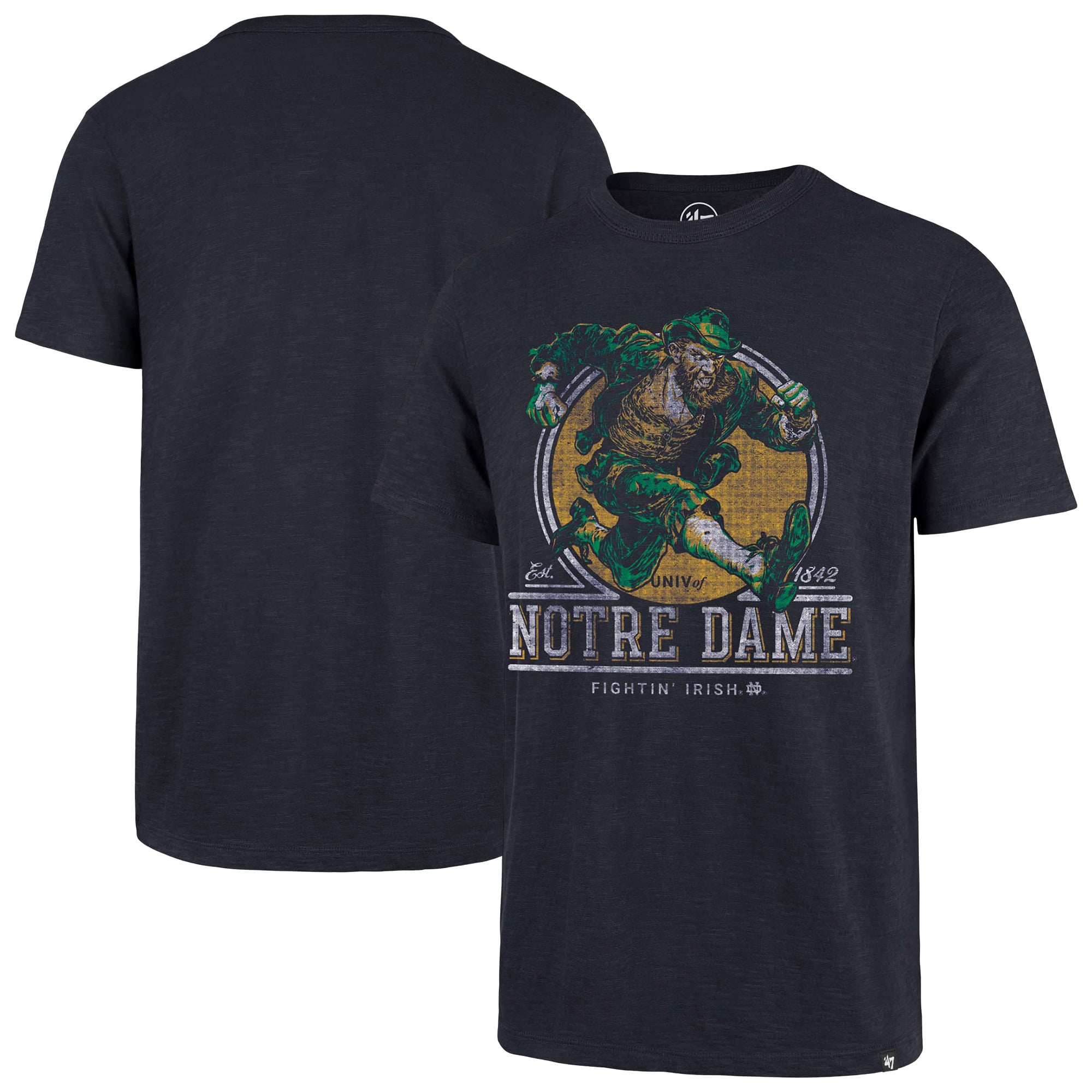 Men's '47 Navy Notre Dame Fighting Irish Emblem Mark Scrum T-Shirt