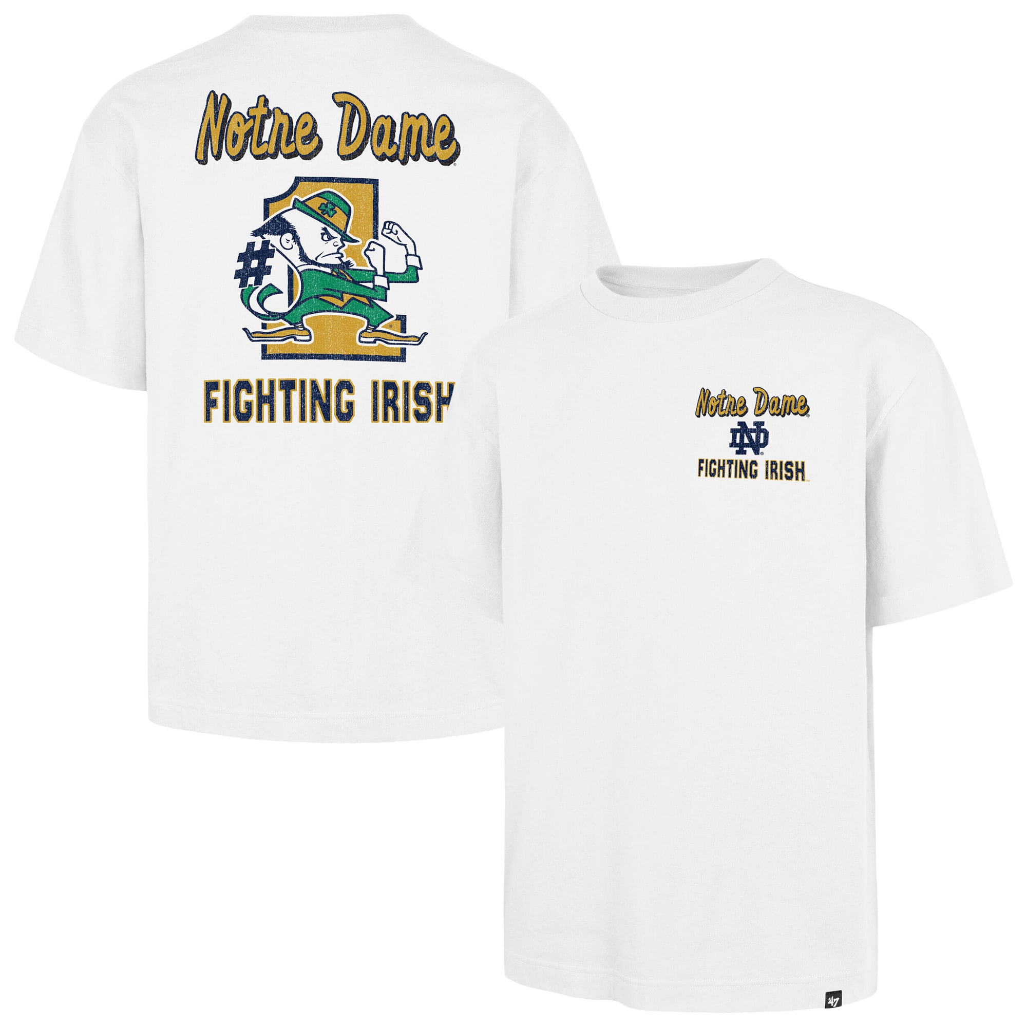 Men's '47 White Notre Dame Fighting Irish #1 Mascot Foundation T-Shirt