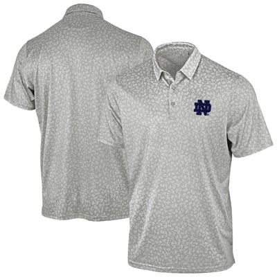 Notre Dame Fighting Irish Antigua Mono Floral Polo - Gray