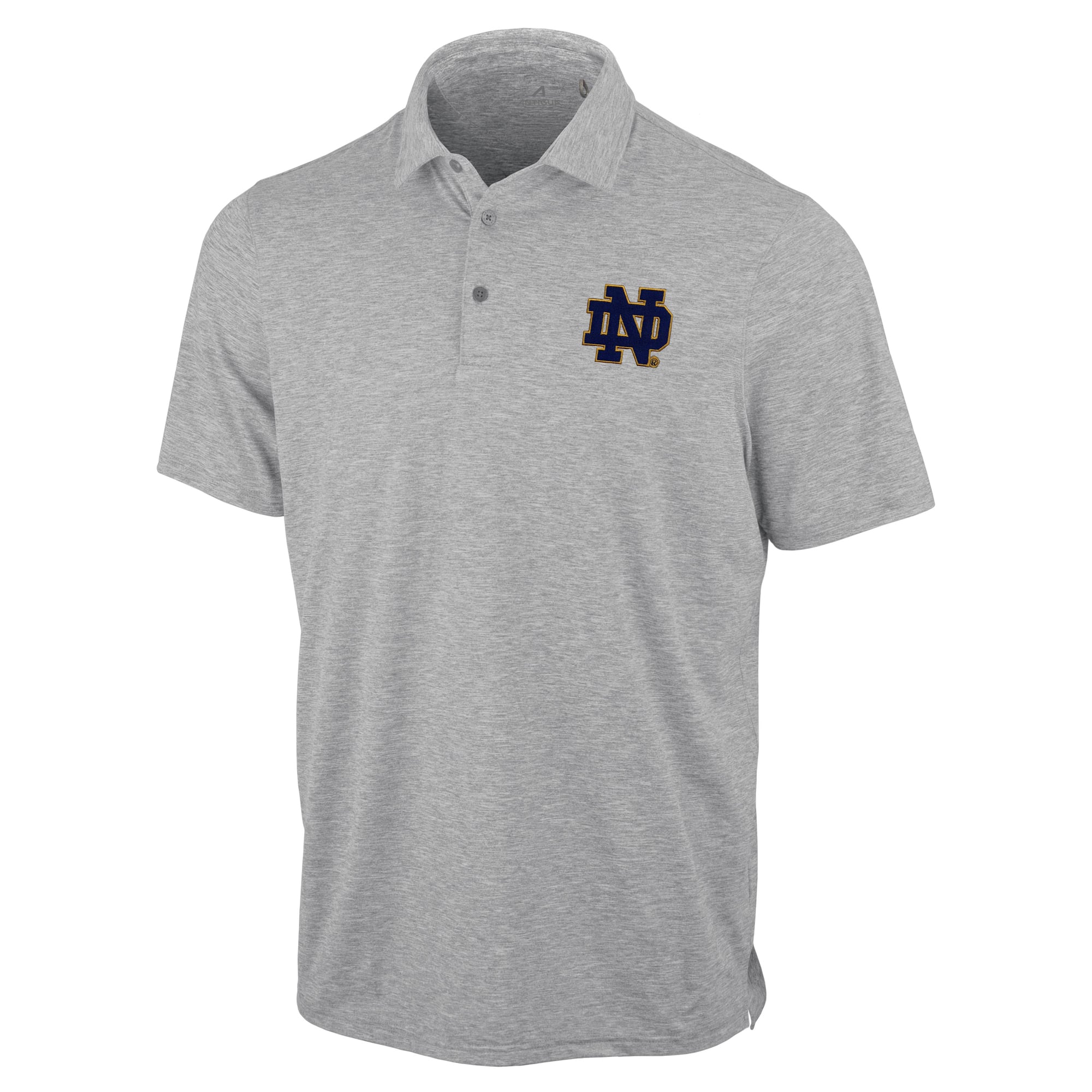 Polo statique Antigua Heather Gray pour homme, Notre Dame Fighting Irish
