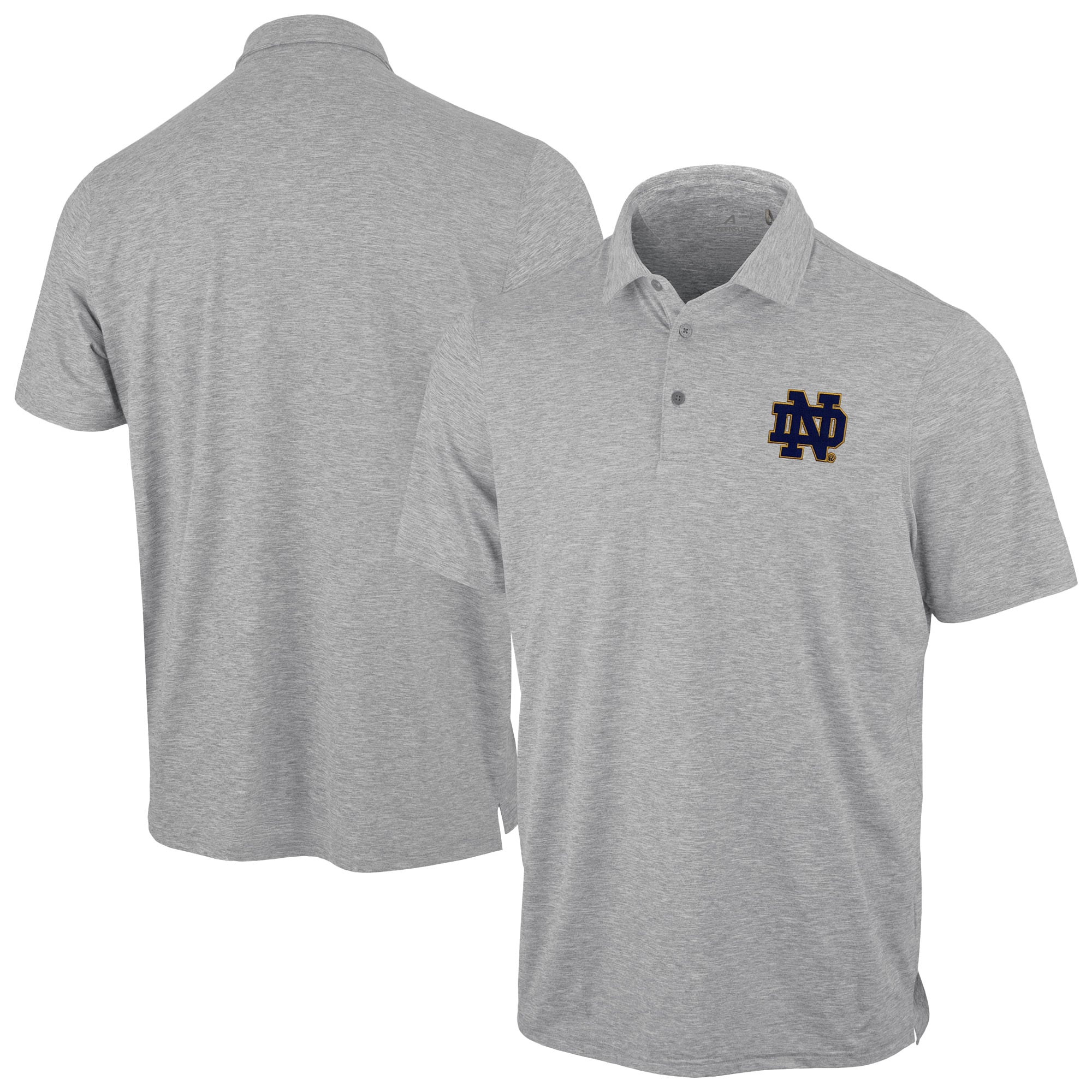 Polo statique Antigua Heather Gray pour homme, Notre Dame Fighting Irish