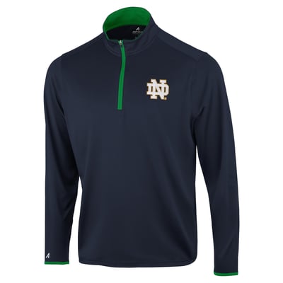  Notre Dame Fighting Irish Antigua Brink Color Pop Quarter-Zip Pullover - Navy