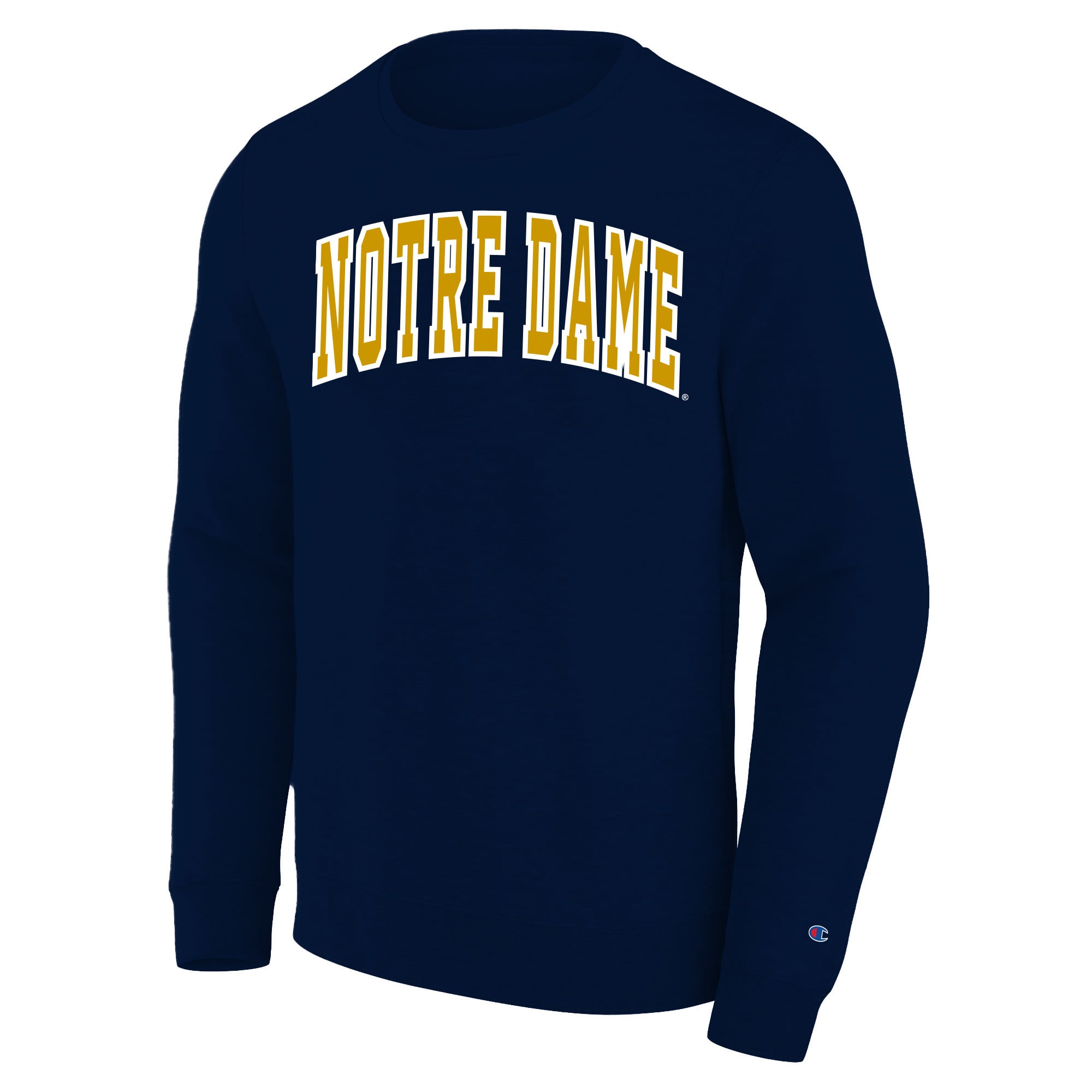 Men's Big and Tall Champion Navy Notre Dame Fighting Irish Arch Applique Sweatshirt