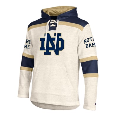  Notre Dame Fighting Irish Champion Lacer Fleece Hoodie - Cream