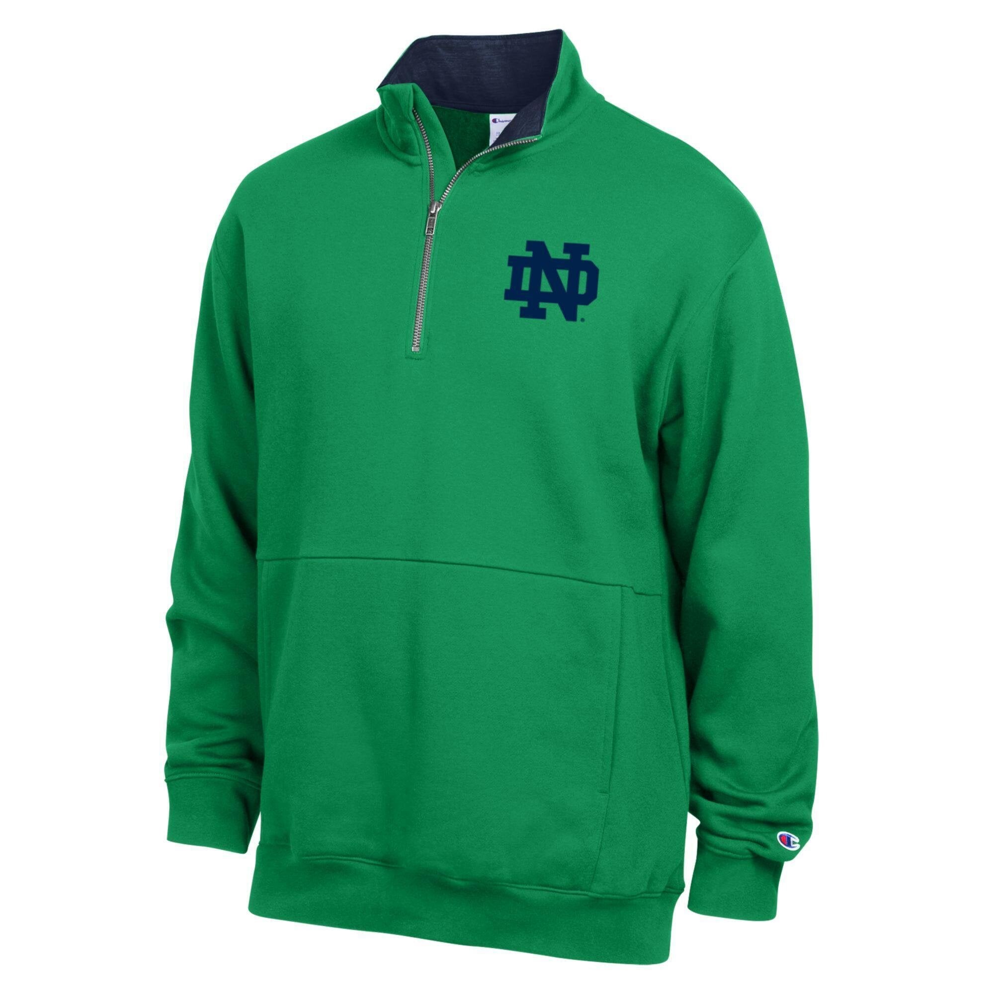 Men's Champion Green Notre Dame Fighting Irish Fleece Quarter-Zip Pullover