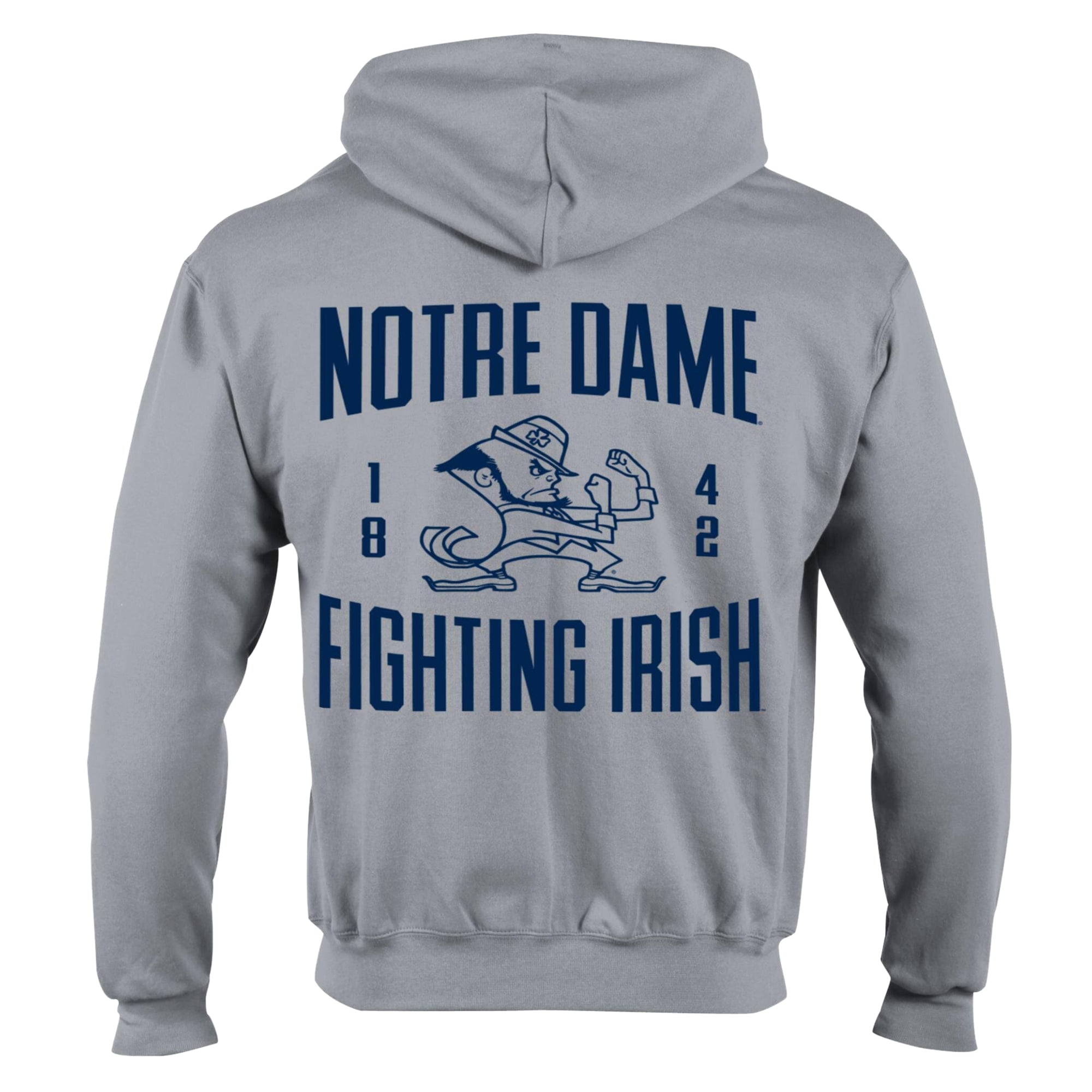 Men's Champion Heather Gray Notre Dame Fighting Irish Varsity Powerblend Full-Zip Fleece Hoodie