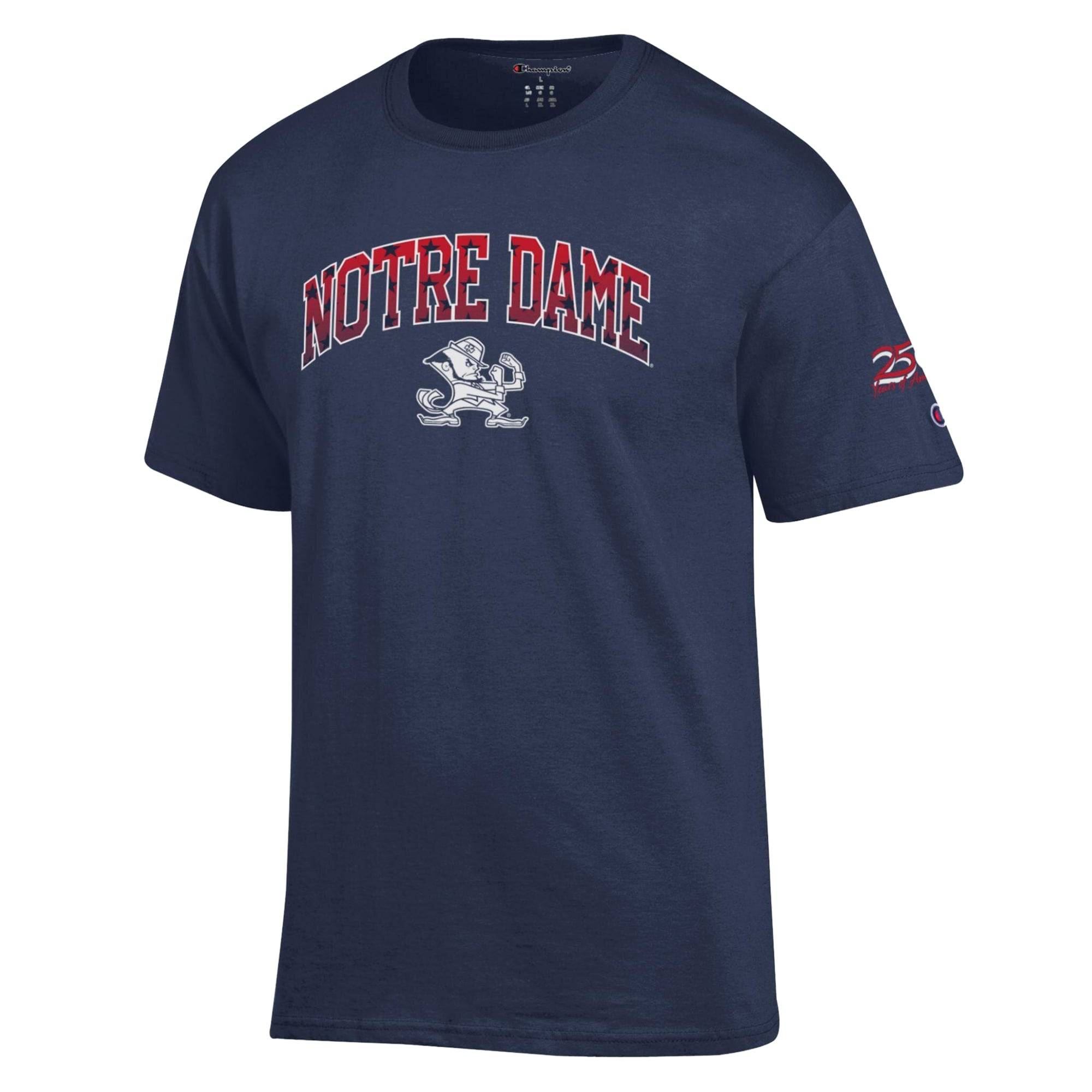 Men's Champion Navy Notre Dame Fighting Irish Americana 250th Arch T-Shirt