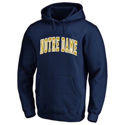  Notre Dame Fighting Irish Champion Arch Over Tackle Twill Hoodie - Navy