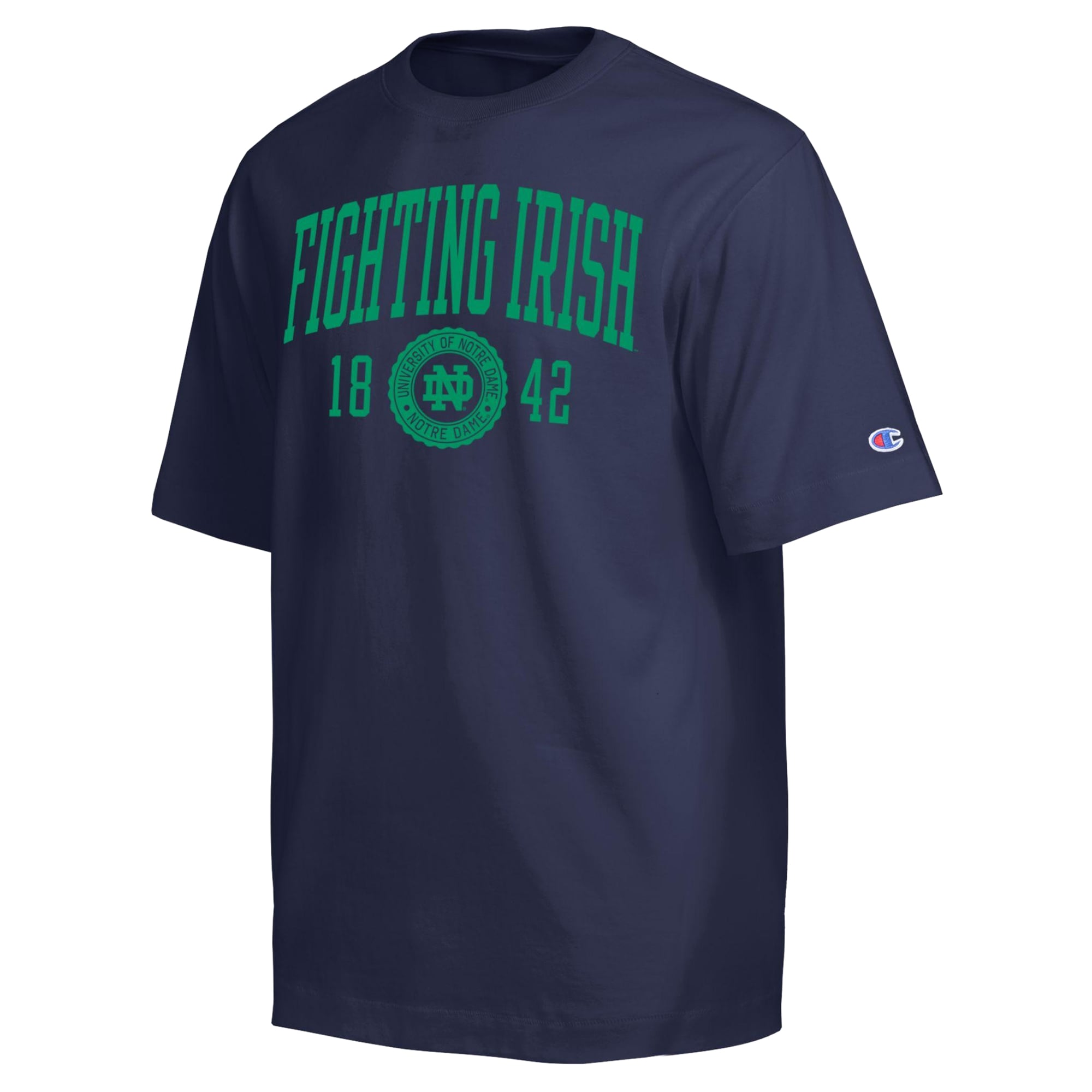 T-shirt Champion Navy Notre Dame Fighting Irish pour homme, poids lourd, tradition établie