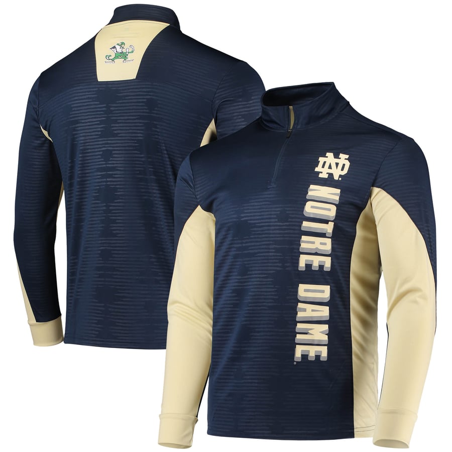 Men's Colosseum Navy Notre Dame Fighting Irish Bart Windshirt Quarter ...