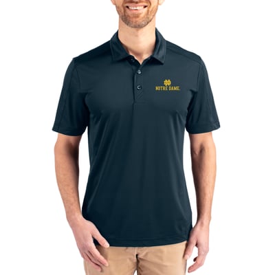 Notre Dame Fighting Irish Cutter & Buck Prospect Eco Textured Stretch Recycled Polo - Navy