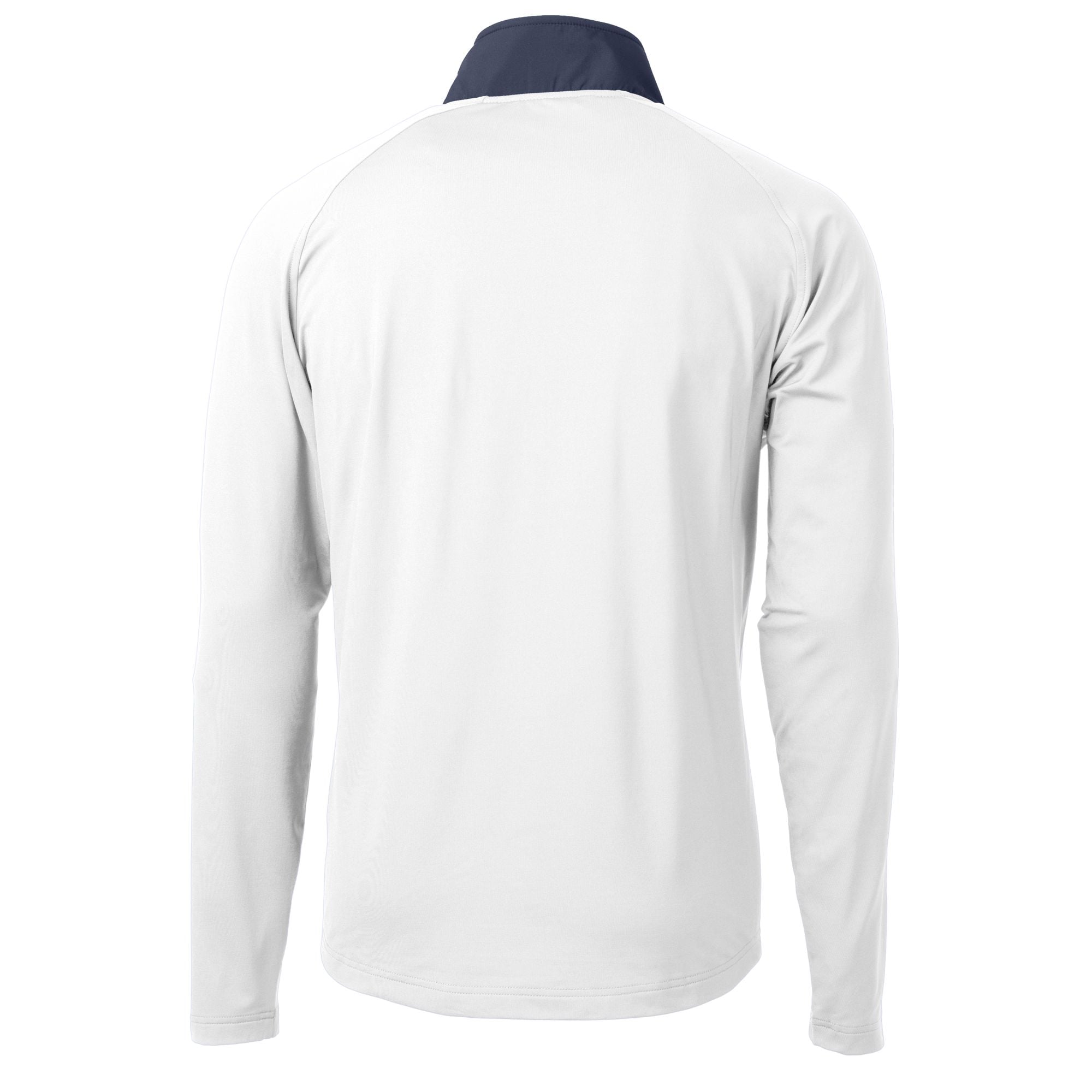 Pull-over Cutter & Buck blanc pour homme, logo des anciens élèves Fighting Irish de Notre Dame, en maille écologique hybride recyclée, fermeture éclair 1/4.