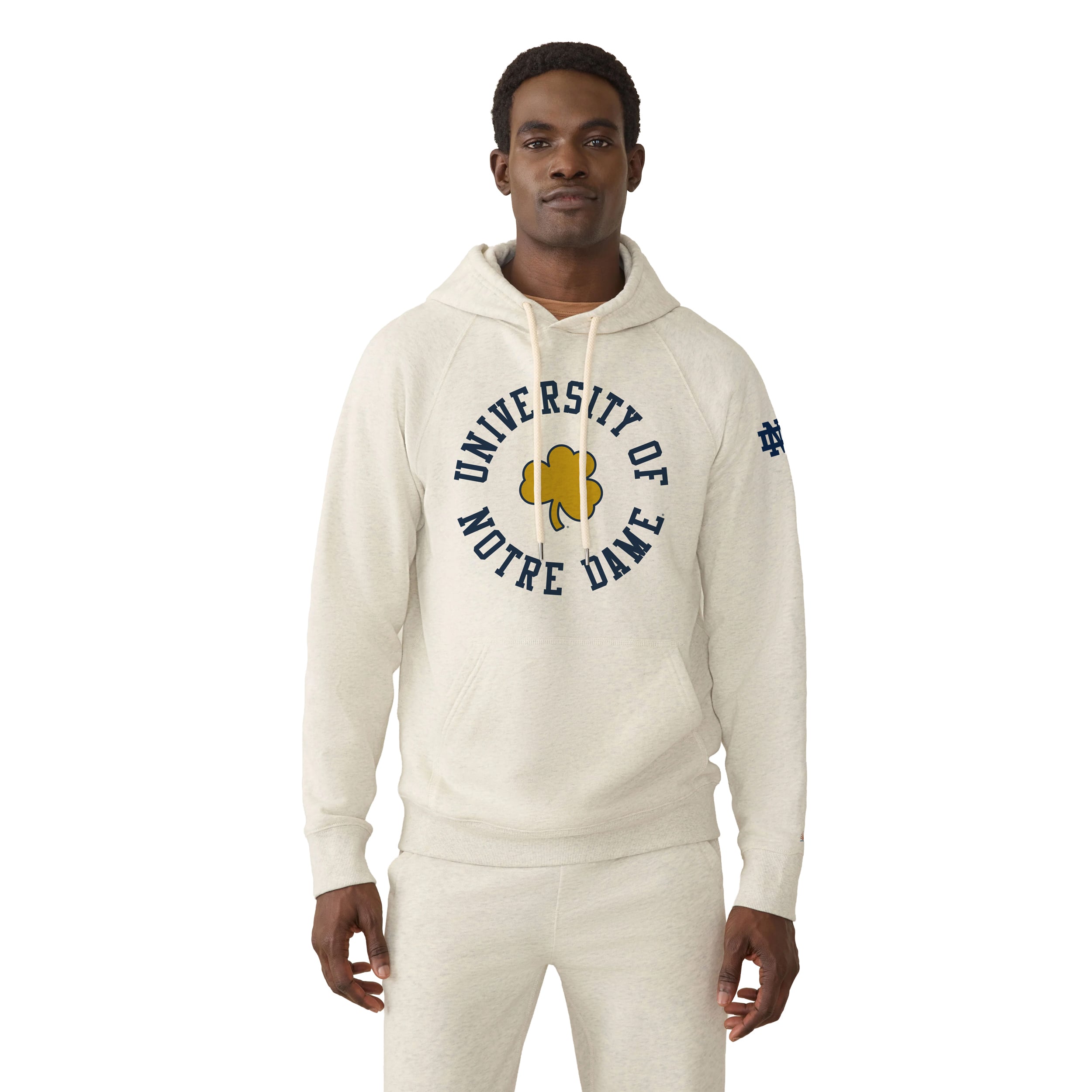 Sweat à capuche polaire FAHERTY bleu marine Notre Dame Fighting Irish High Standard pour homme