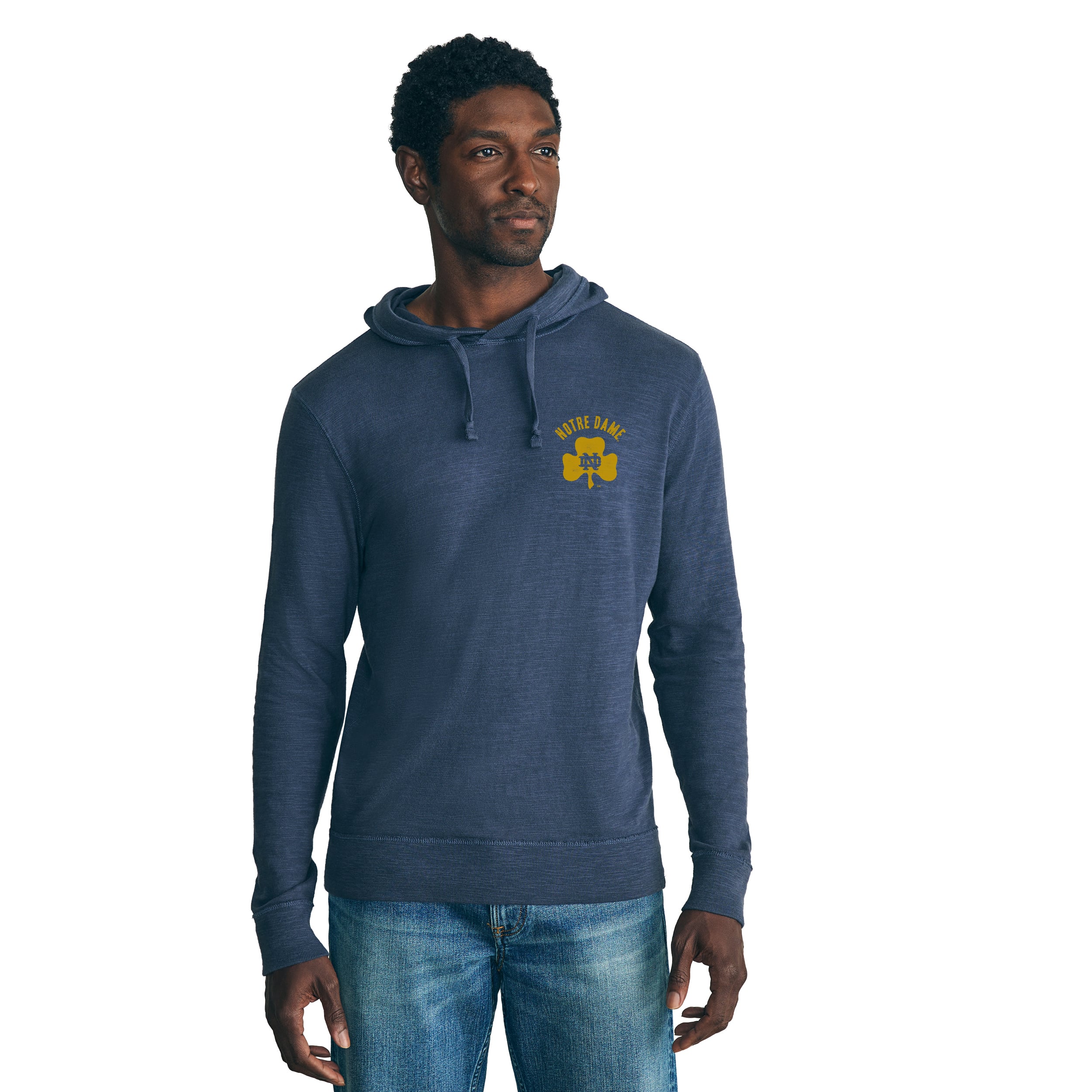 Sweat à capuche FAHERTY bleu marine Notre Dame Fighting Irish pour homme