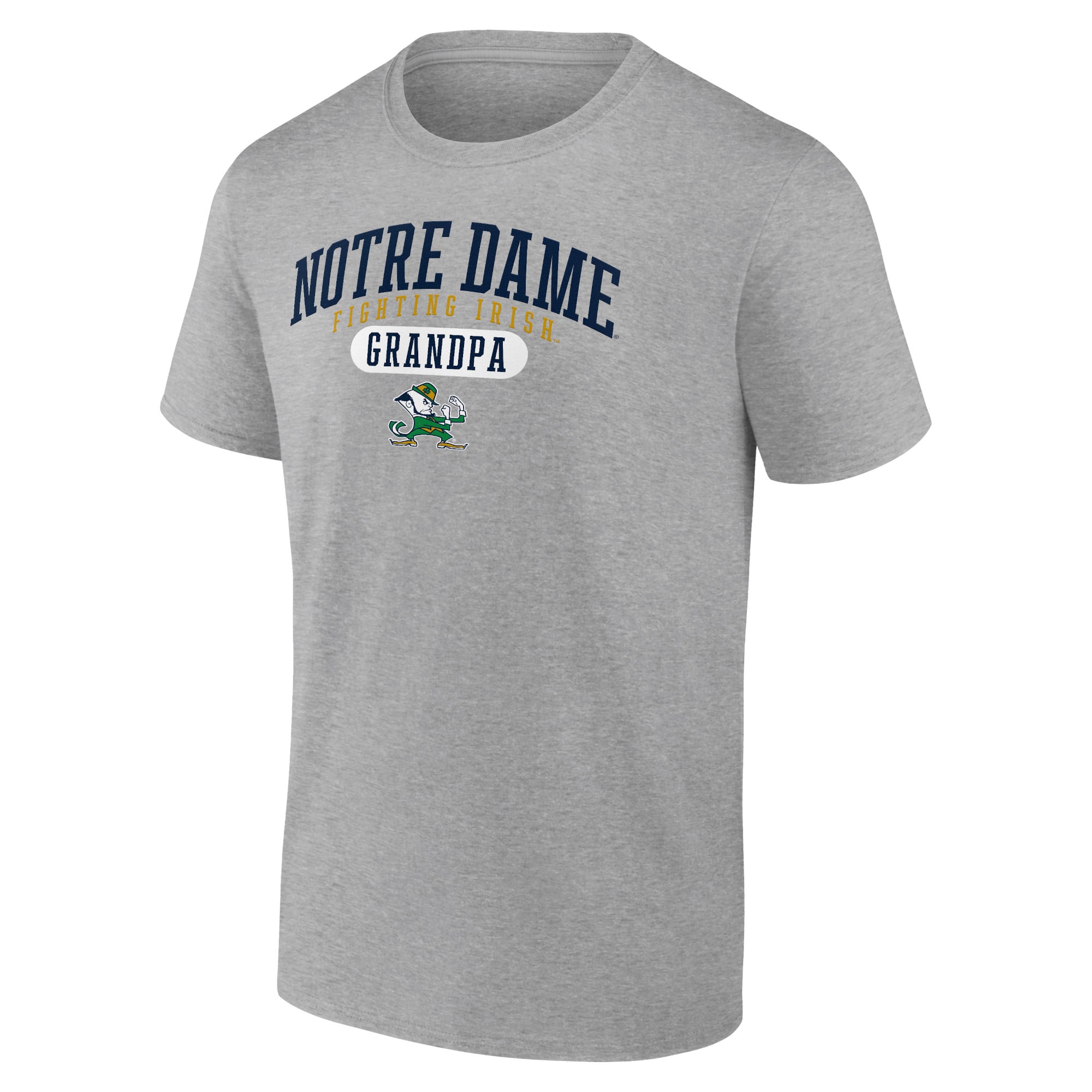 Men's Heather Gray Notre Dame Fighting Irish Alumni Grandpa T-Shirt