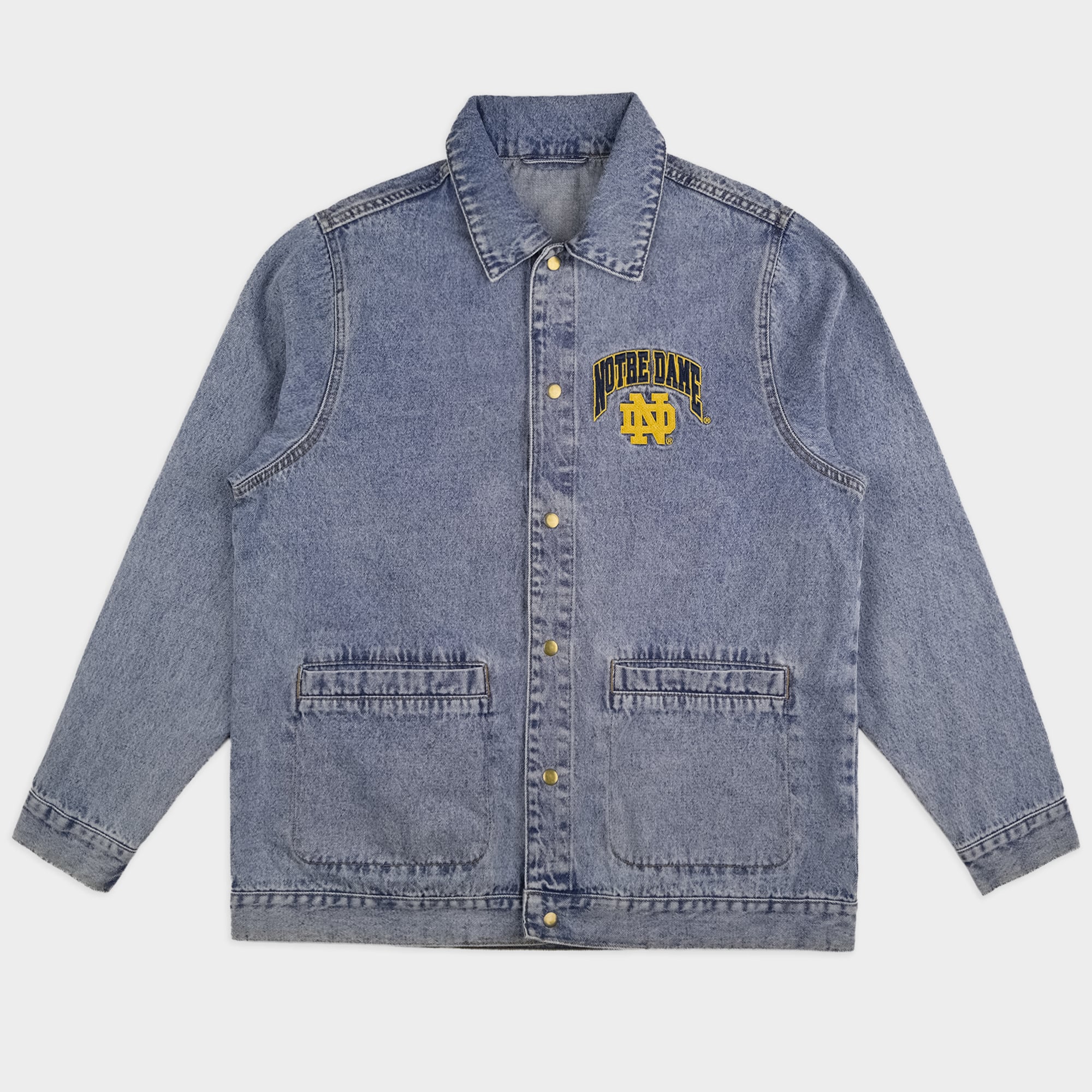 Veste en jean boutonnée Homefield Denim pour homme, modèle Notre Dame Fighting Irish