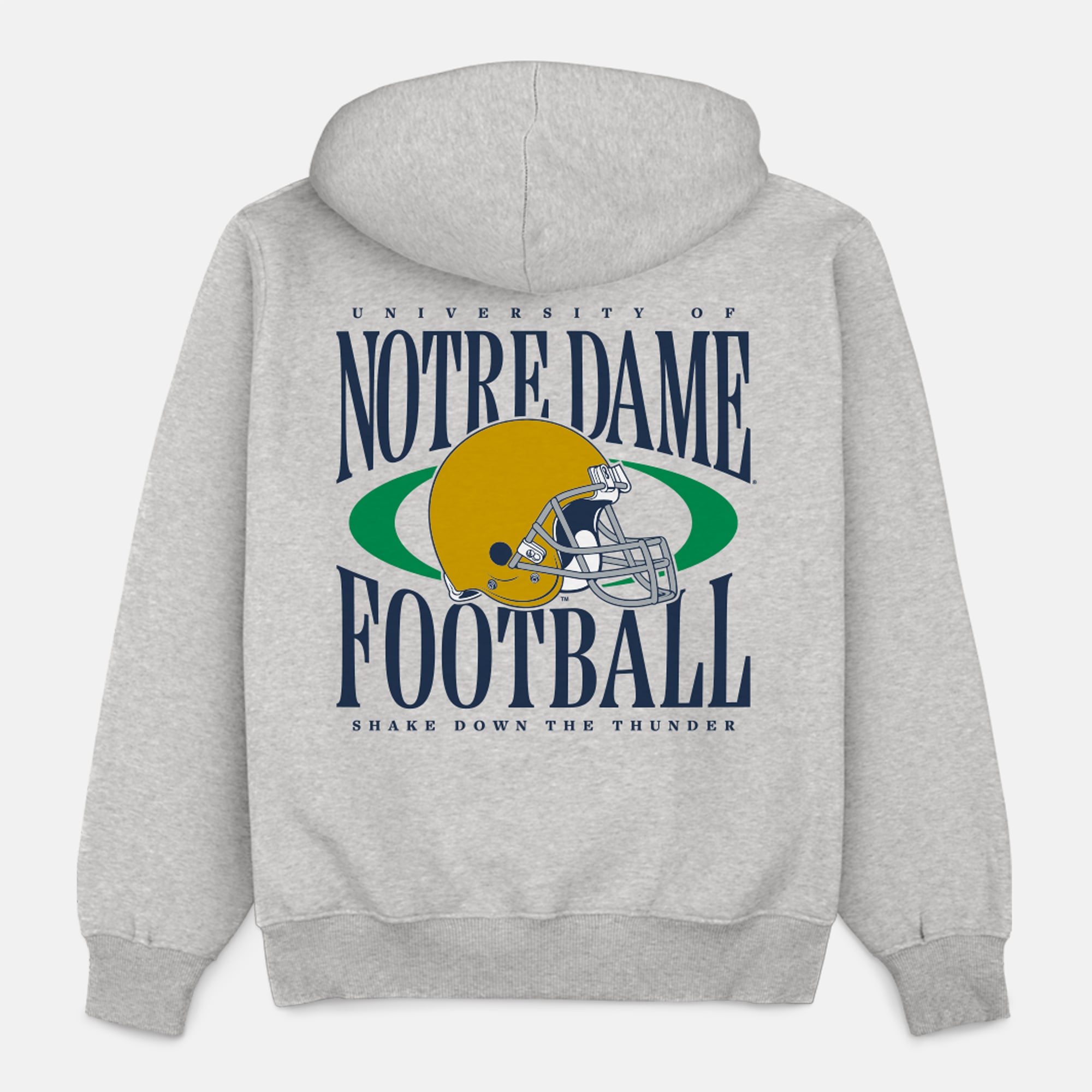 Sweat à capuche Homefield gris pour homme, modèle Heavyweight de l'équipe football américain des Fighting Irish Notre Dame.