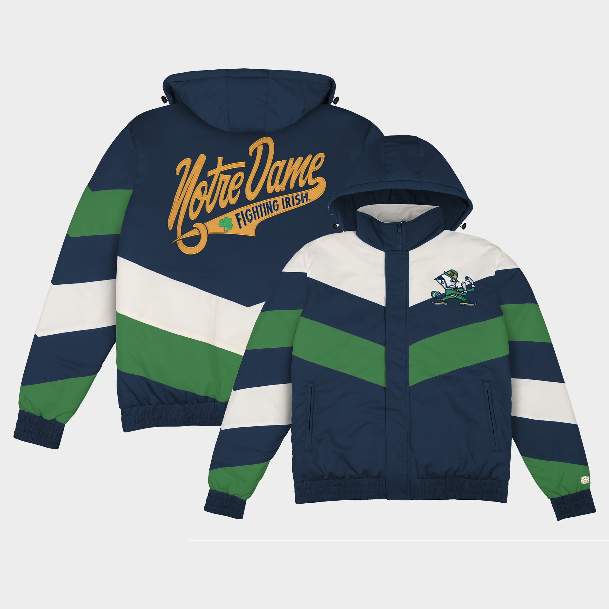 Veste rétro zippée Homefield bleu marine Notre Dame Fighting Irish pour homme