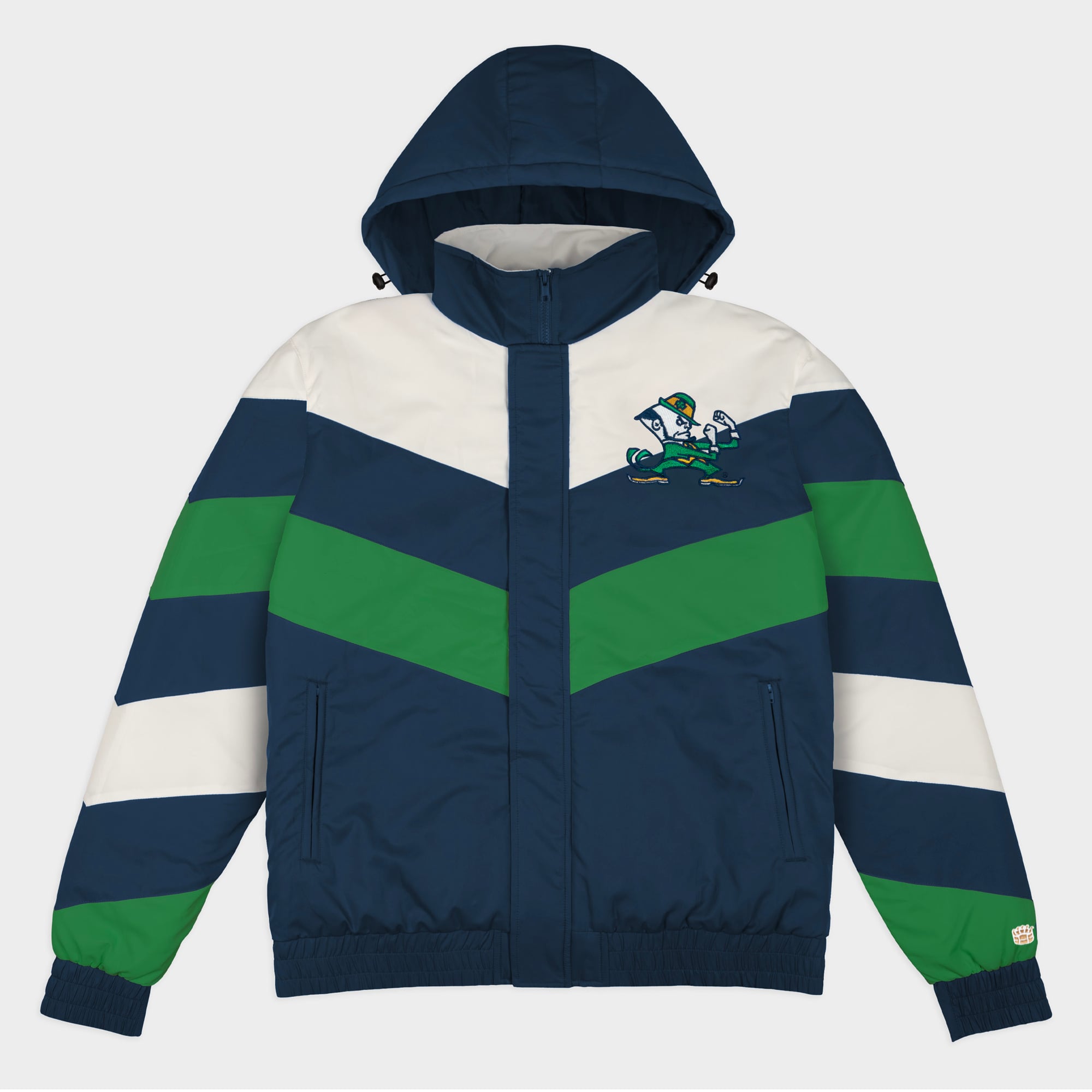 Veste rétro zippée Homefield bleu marine Notre Dame Fighting Irish pour homme