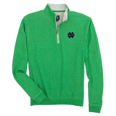  Notre Dame Fighting Irish johnnie-O Sully Tri-Blend Quarter-Zip Pullover - Green