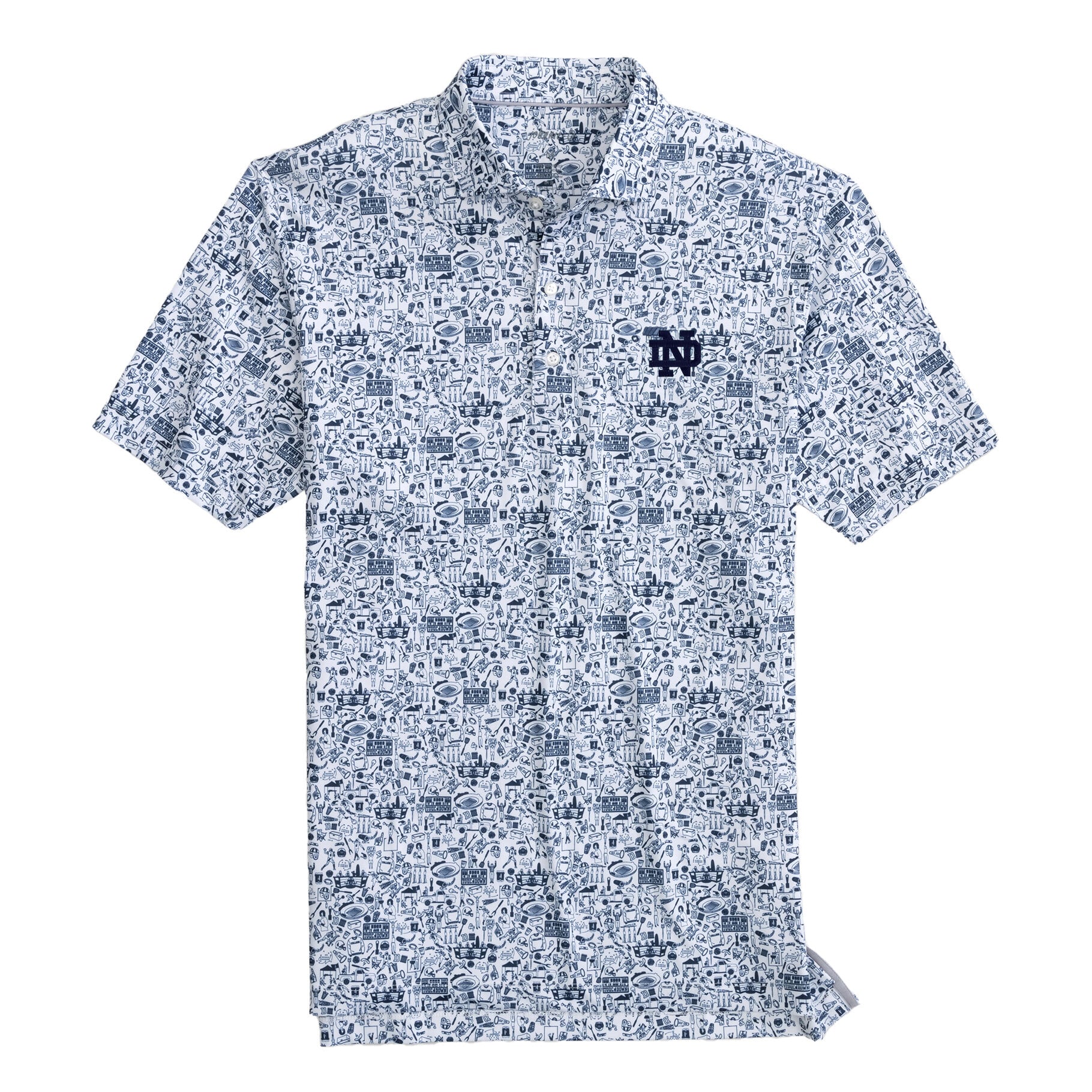 Polo johnnie-O bleu marine Notre Dame Fighting Irish Tailgater 2.0 pour homme